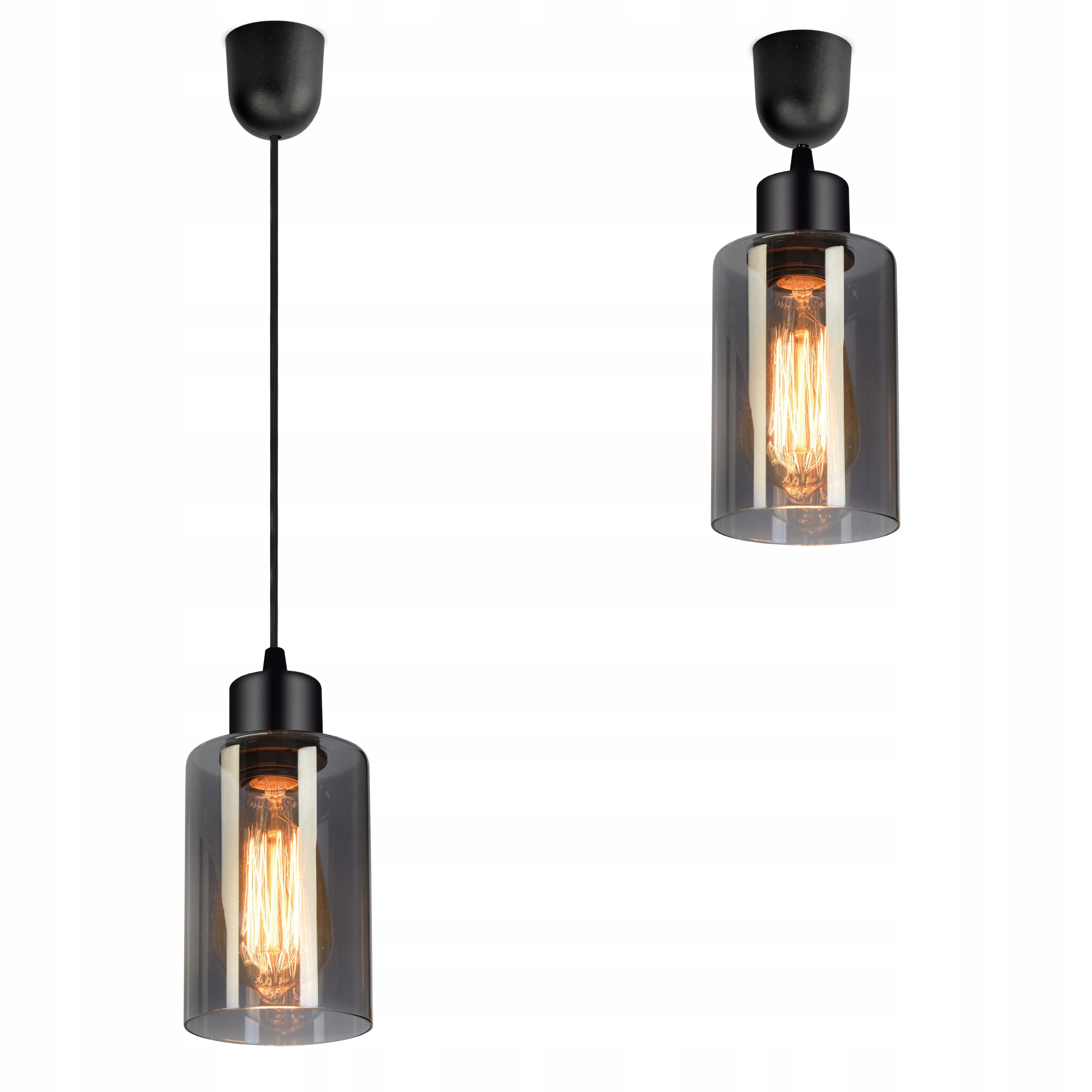 

Lampa Wisząca Żyrandol Plafon Szklana Tuba Led