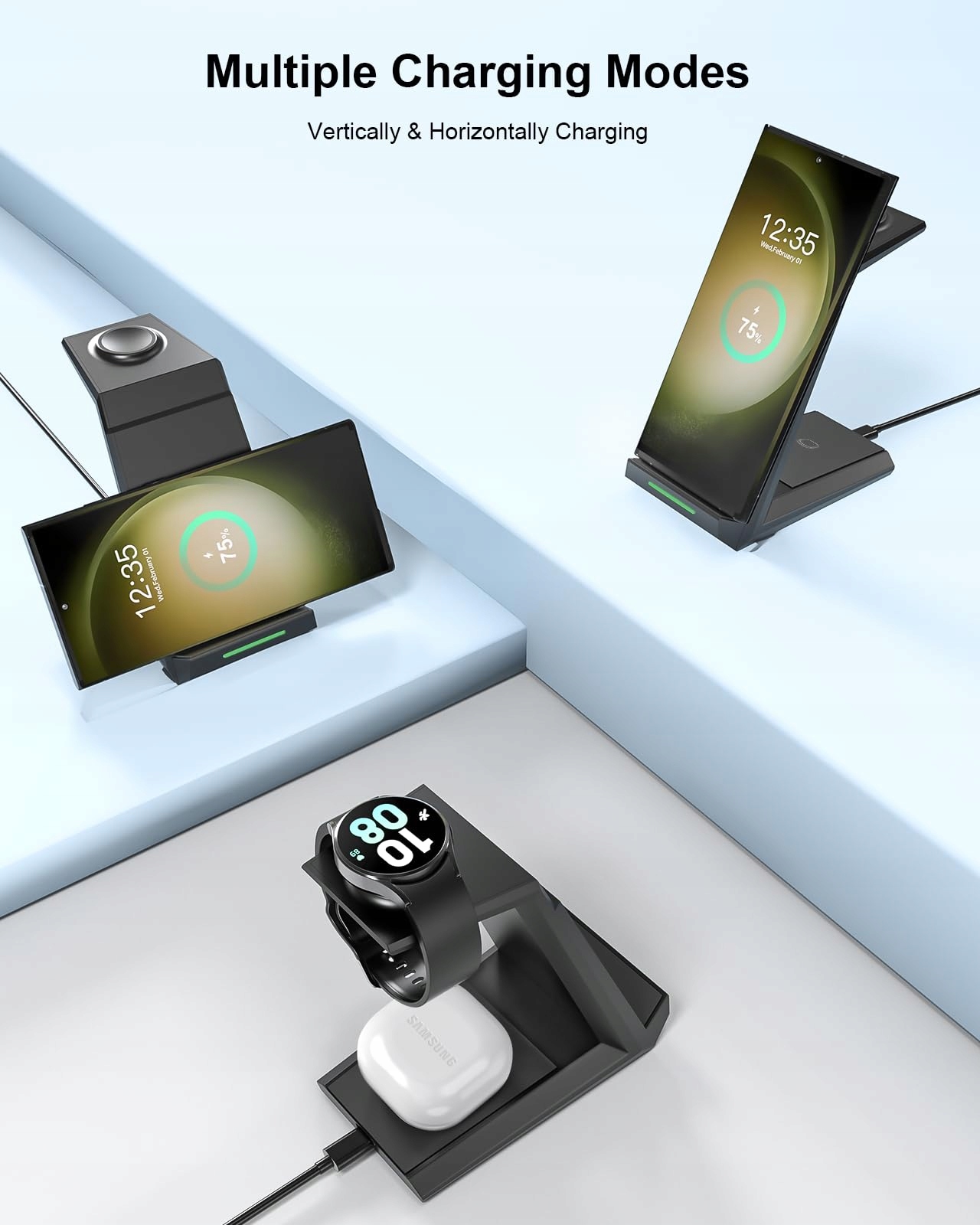 NANAMI Stacja Ładowania Indukcyjna 3w1 Do Samsung Galaxy Watch i Buds — miniatura 6