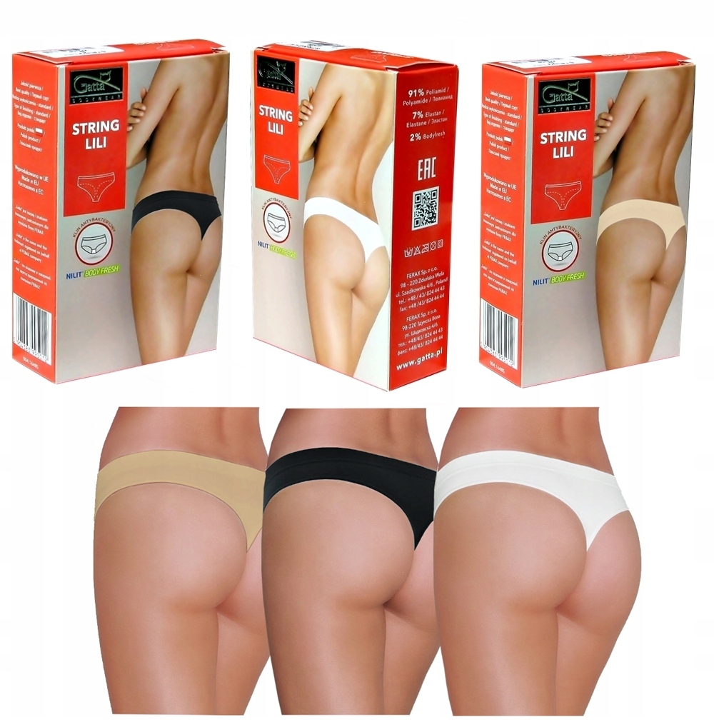 

-3-PAK Gatta String Bezszwowe - Stringi LILI r.L