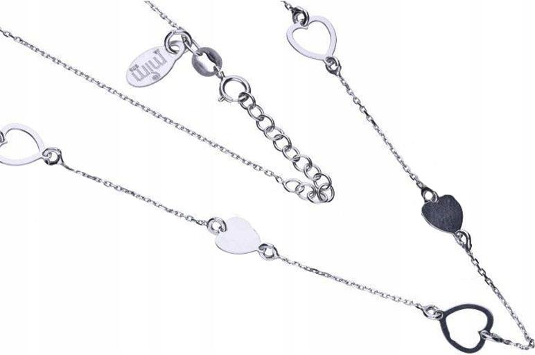 Stříbrný náhrdelník 925 se srdíčky, 2,28 g, jemný jako dárek