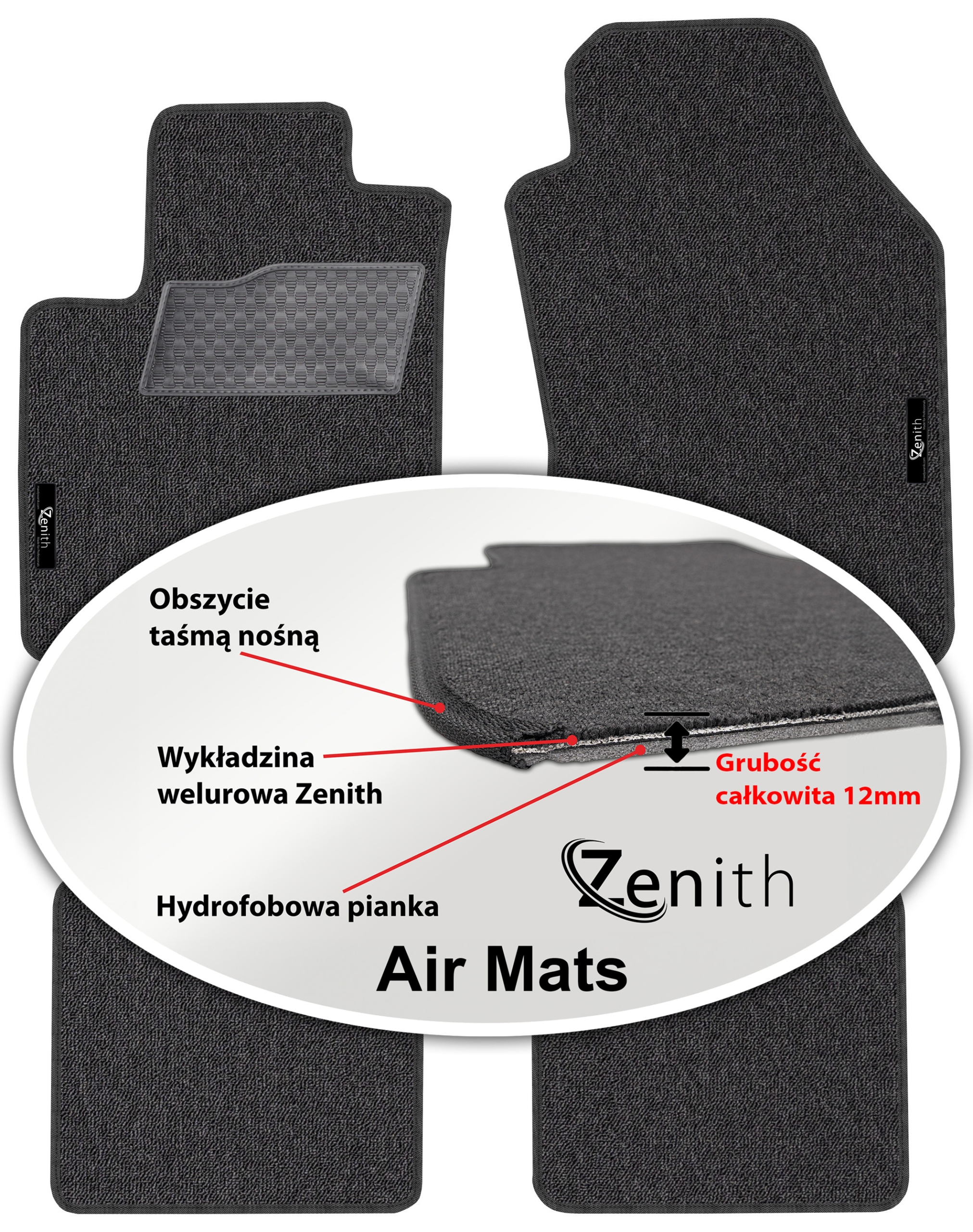 Lancia Ypsilon III 2011 Velúrové koberčeky do auta Zenith Air Mats