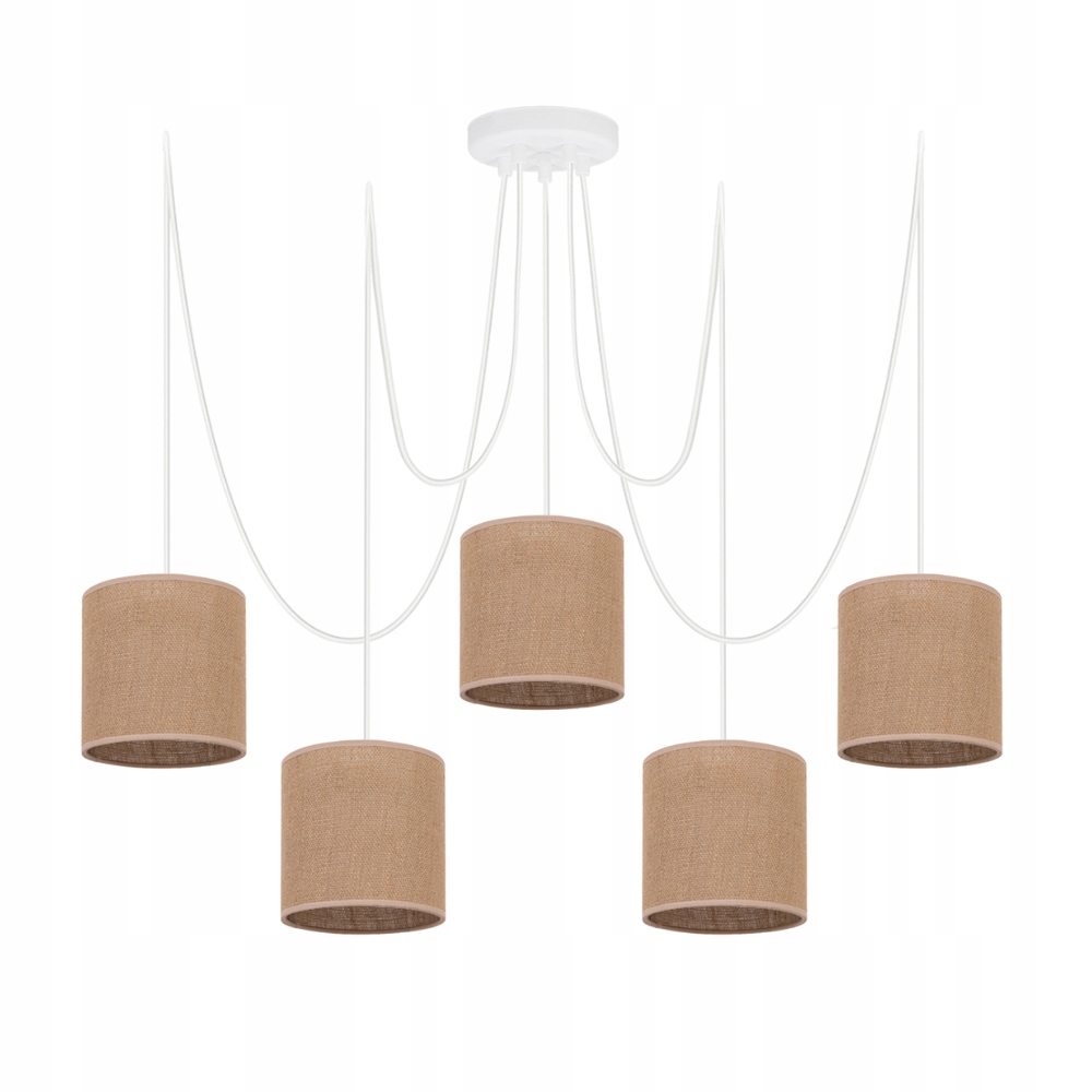 Pavouk Stropní Závěsná Lampa Jutová Tuba Juta