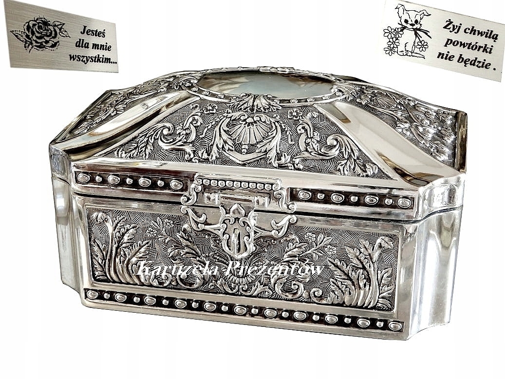 Postříbřená Stříbrná Krabička Na Šperky Dárek Pro Maminku Tetu