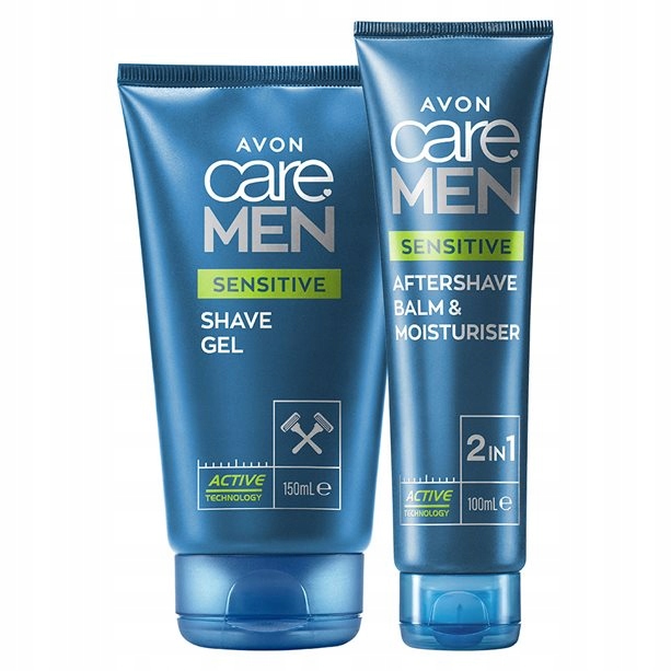 AVON Zestaw kosmetyków 2w1 Care Man Sensitive Męski na Prezent Żel + Balsam