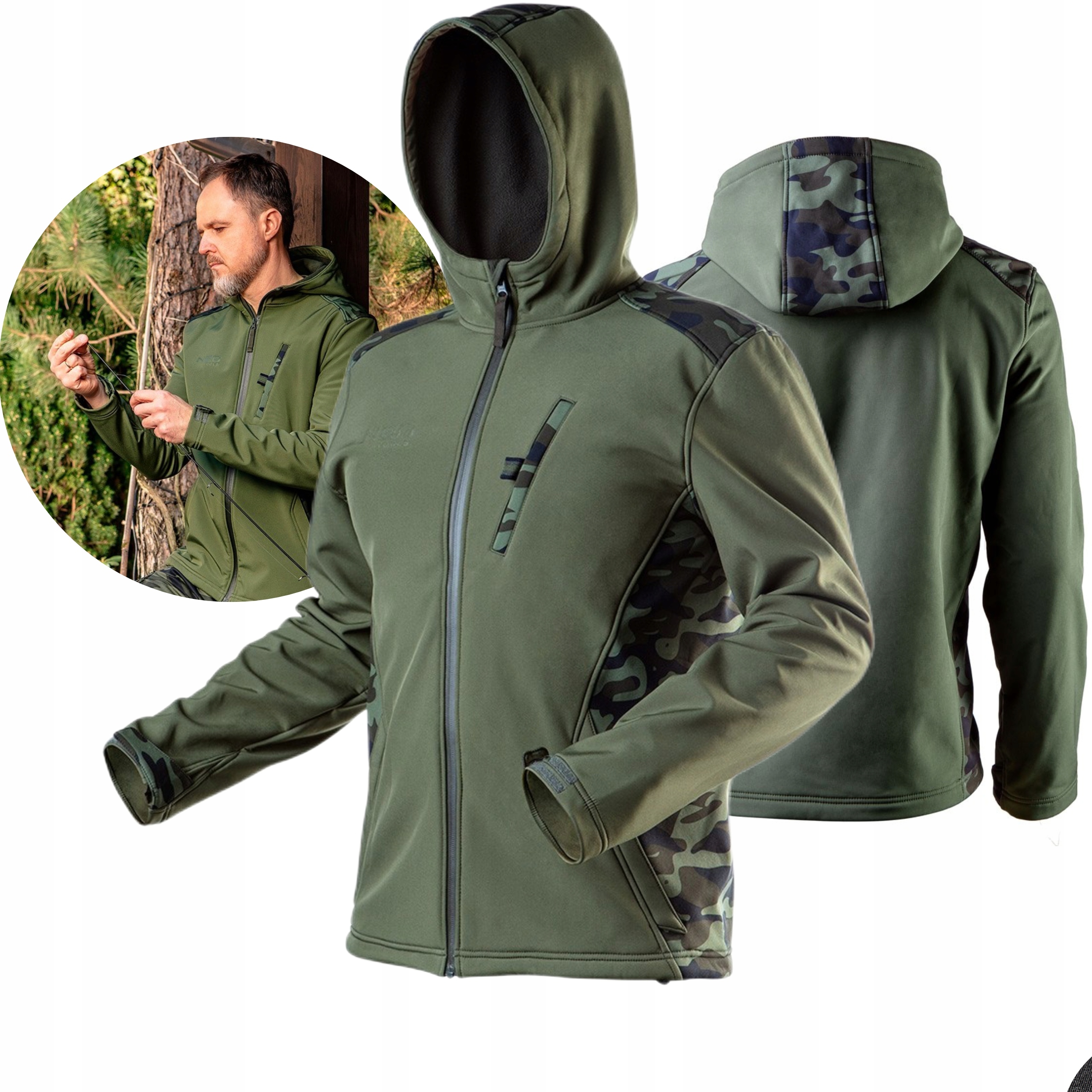 Neo Pracovní Bunda Kluza Softshell Camo Voděodolná 5000 mm 81-553 S/48