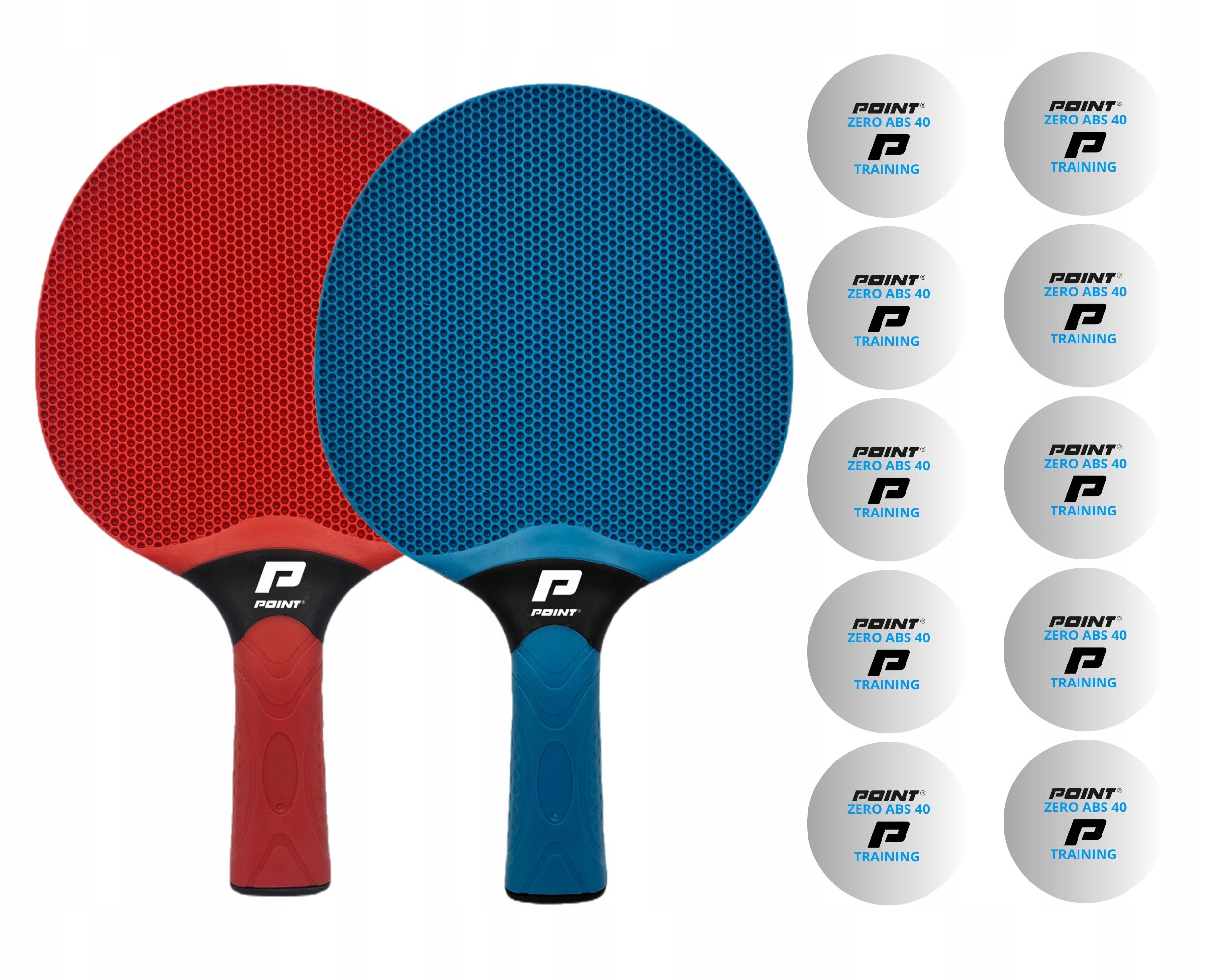 Zestaw rakietek Outdoor Point School Blue/red 10 piłeczek