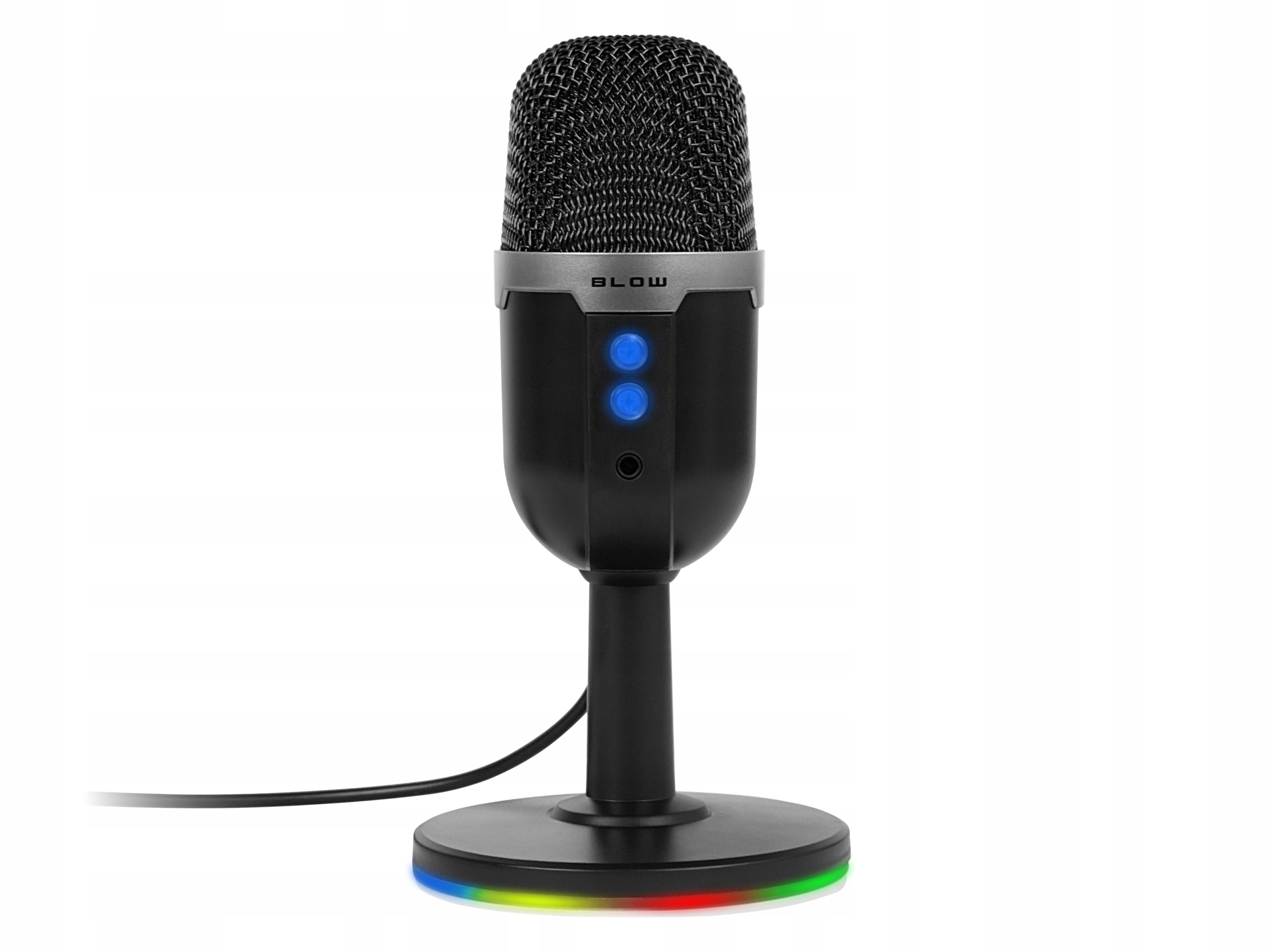 MIKROFON DO KOMPUTERA POJEMNOŚCIOWY GAMINGOWY STUDYJNY KARAOKE USB LED RGB Model RGB WAVE