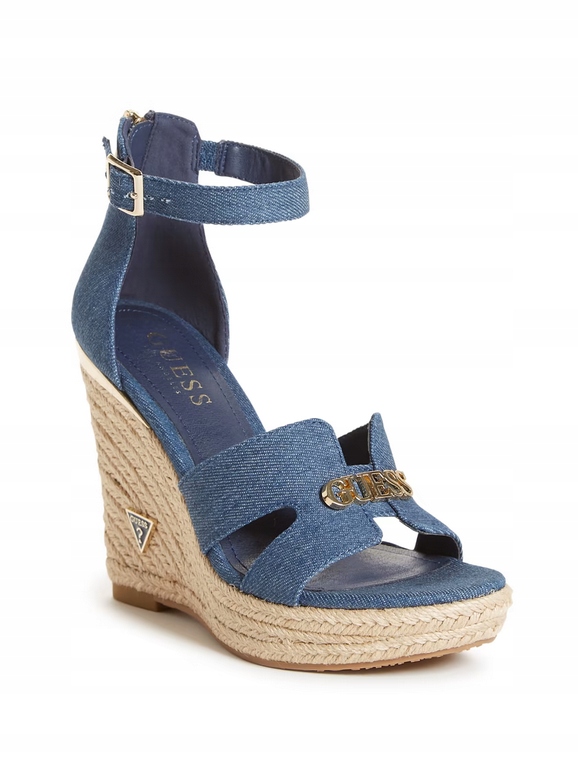 Guess dámské sandále na platformě, espadrilky Jessi modré 40