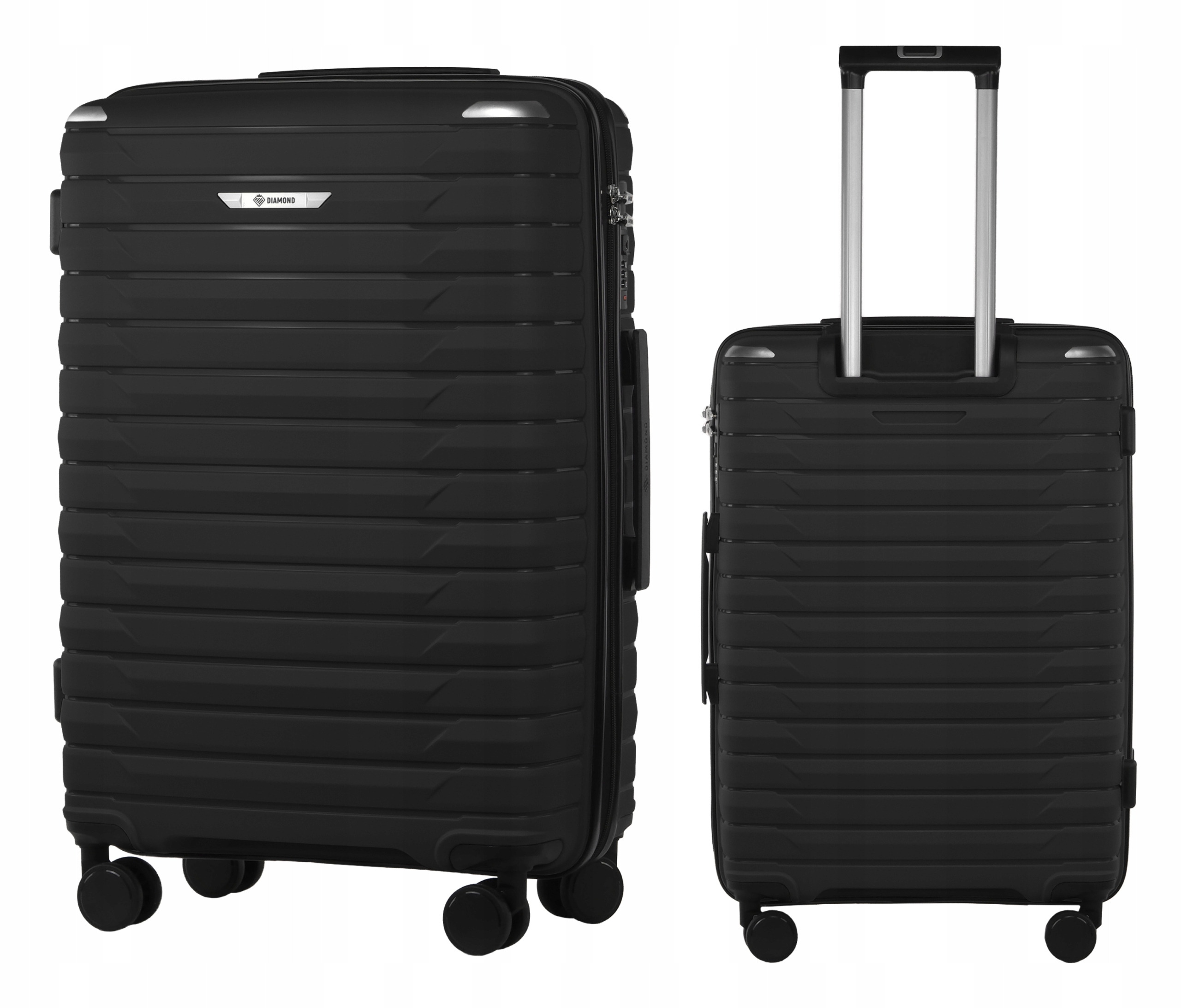 Střední Cestovní Kufr Z Polypropylenu, Zavazadlo Diamond, Černé, Velikost 24", P420