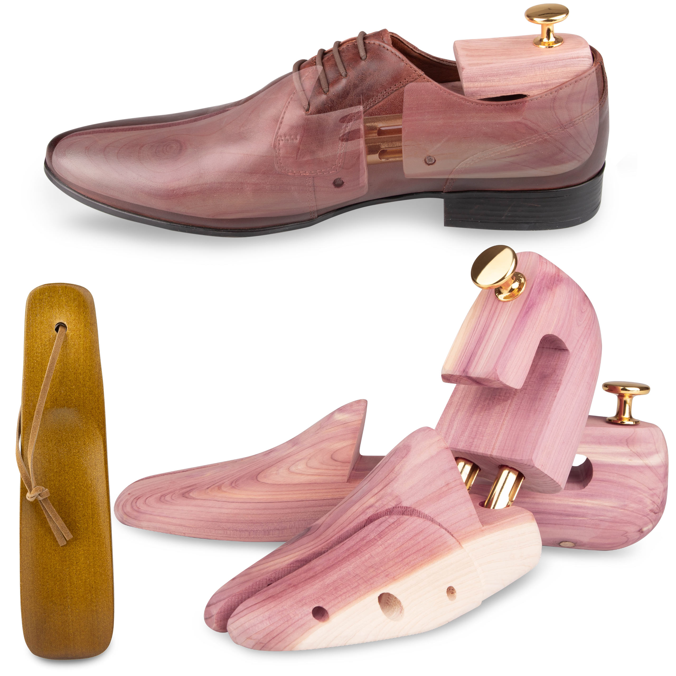 Cedrová pravidla pro roztahování obuvi dřevěná lžíce na boty Set