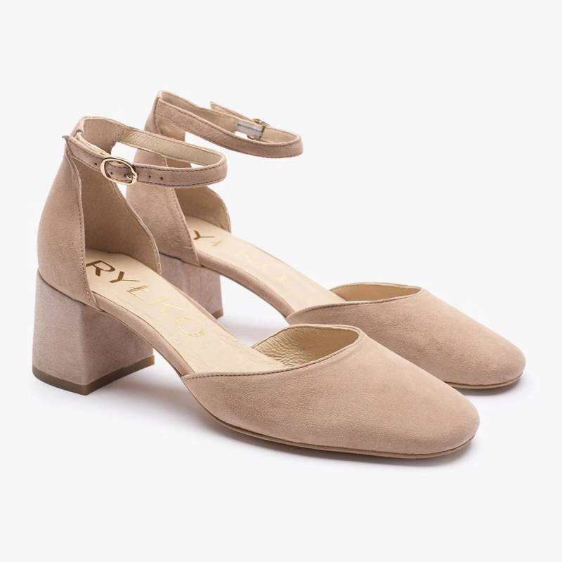 Ryłko D5KT6 4RG béžové lodičky slingback vel. 37,5 velur Nessa Kochland