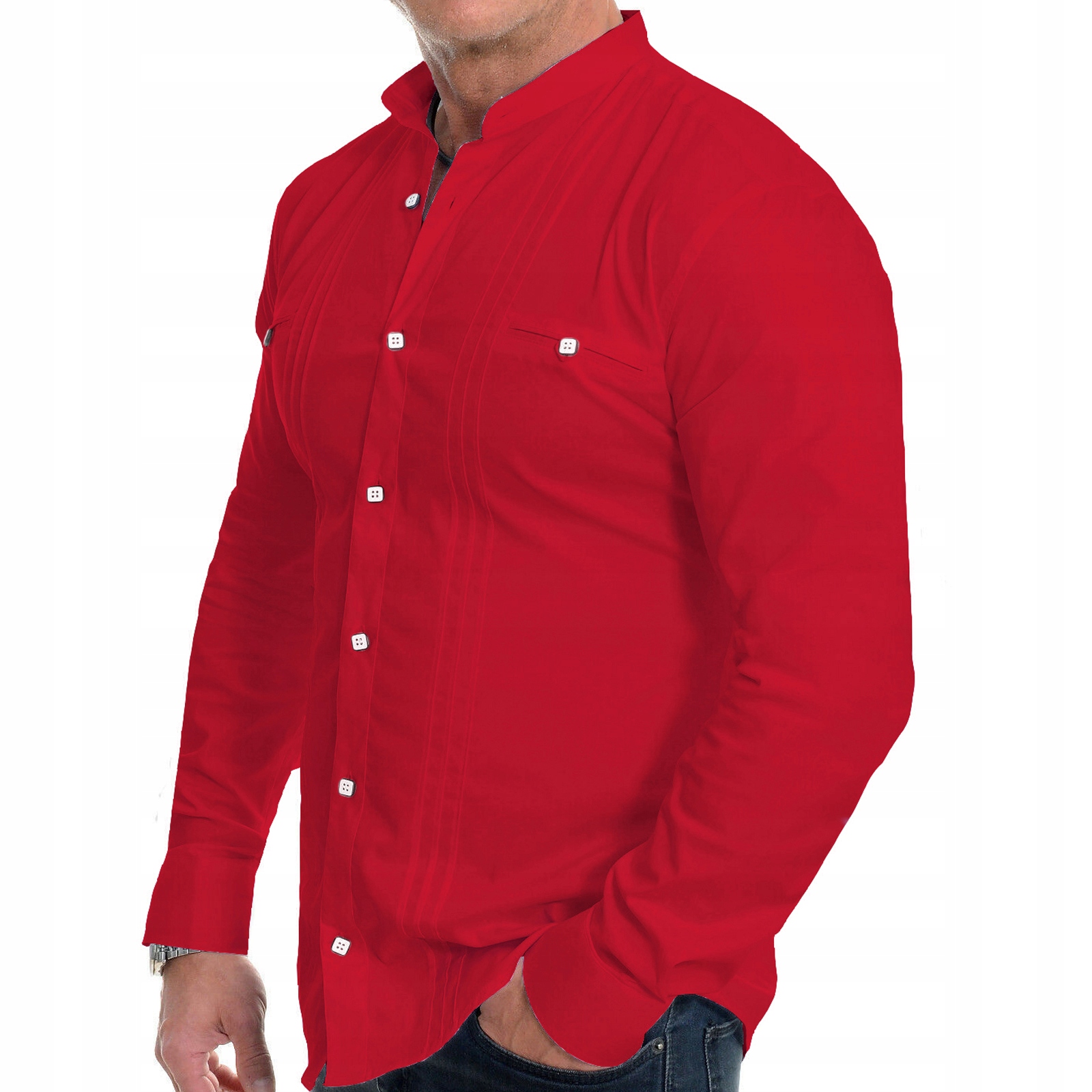 Pánská košile na Svatba, Svatební Hostina nebo svaté přijímání – Stojáček, Regular střih, Kontrastní detaily