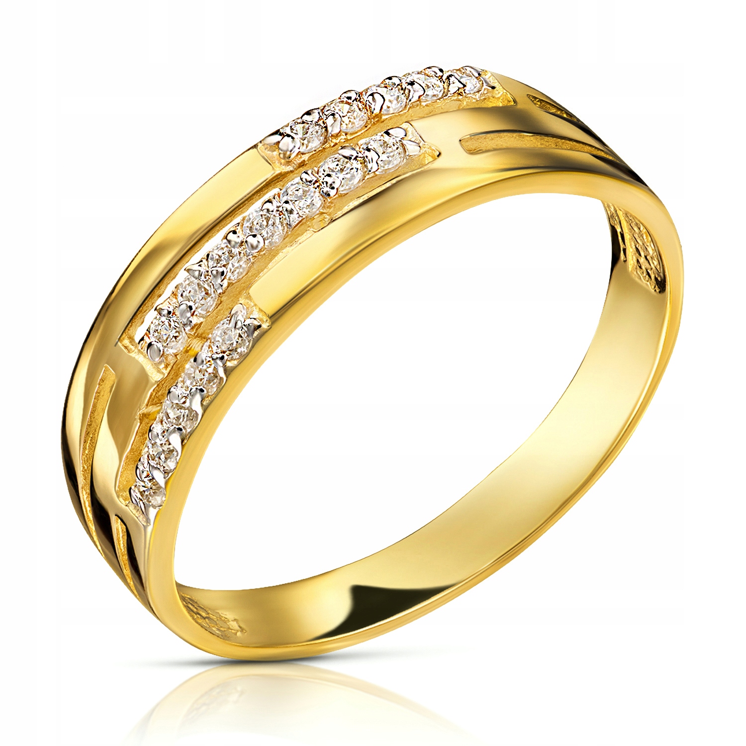 

Złoty Pierścionek Zaręczynowy 333 8K Cyrkonia r13