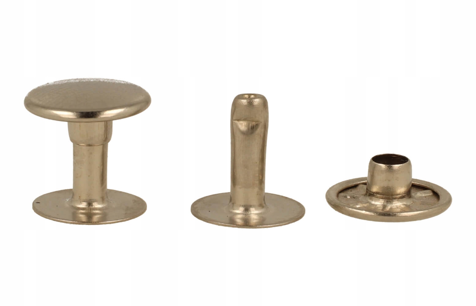 Kaletové krejčovské nýty na kůži 11x11 mm Nikl na zaklepání 1000 ks