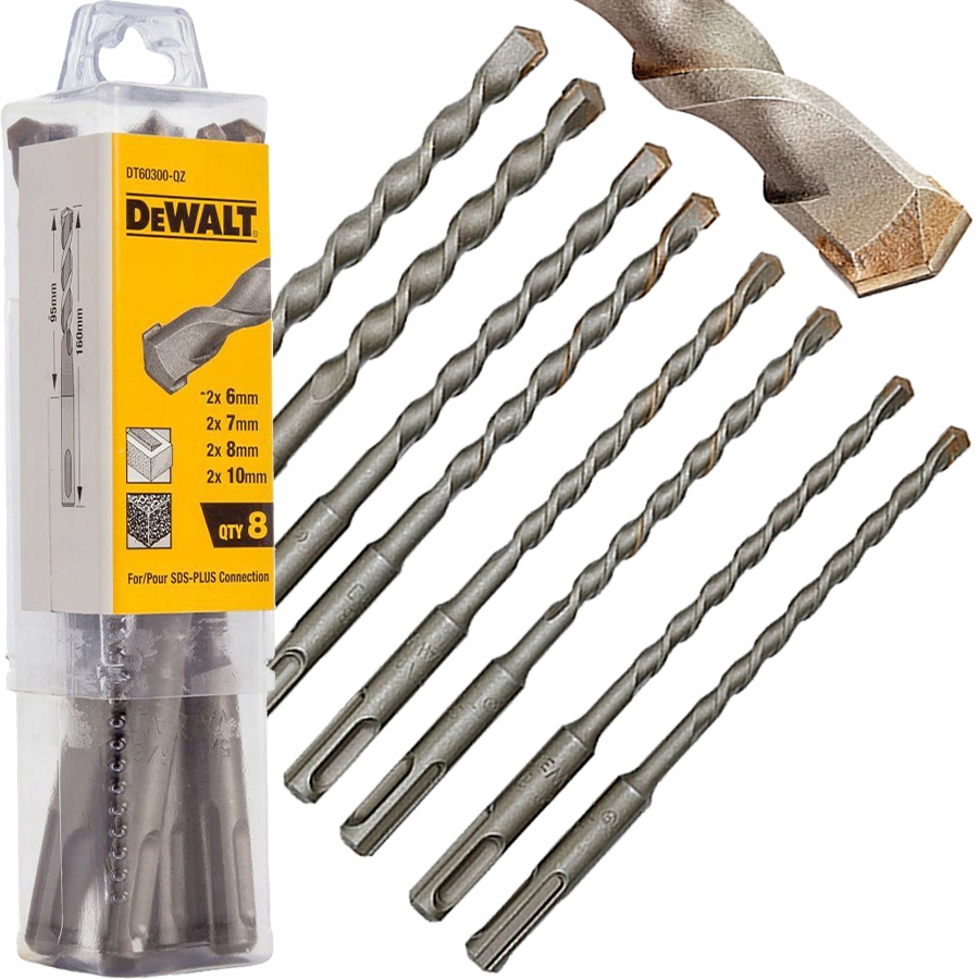 

Zestaw 8szt wierteł do betonu 6-10mm DeWalt Sds+
