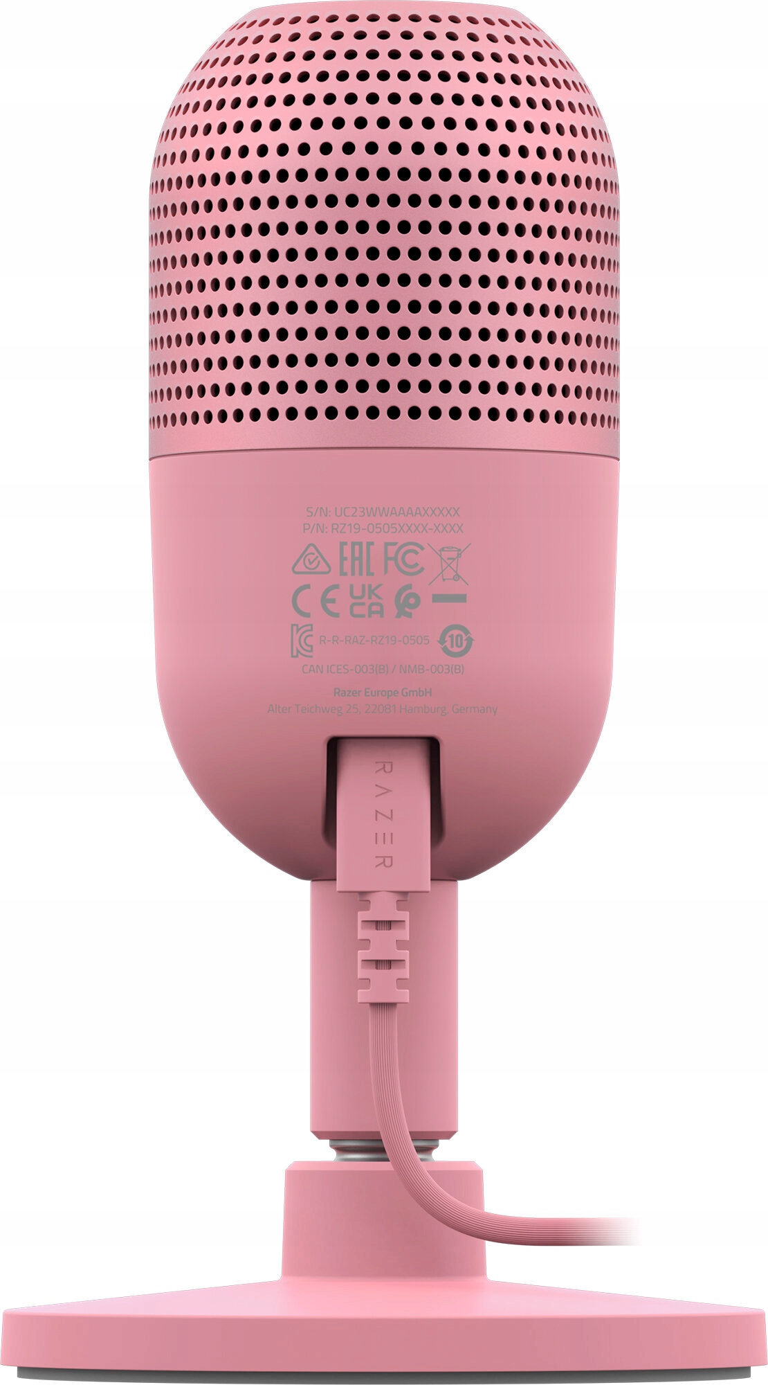 RAZER Mikrofon Gamingowy Seiren V3 Mini, Quartz Pink — 7
