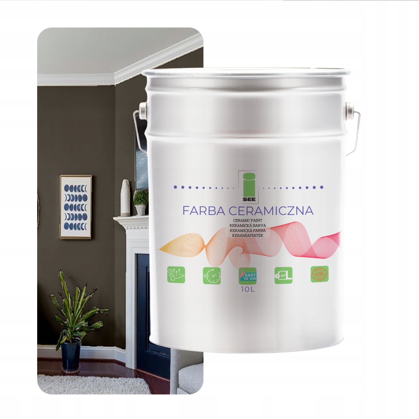 Keramická Farba Na Steny Umývateľná, Šedá, Kremenná, 10 L, Bez Zápachu