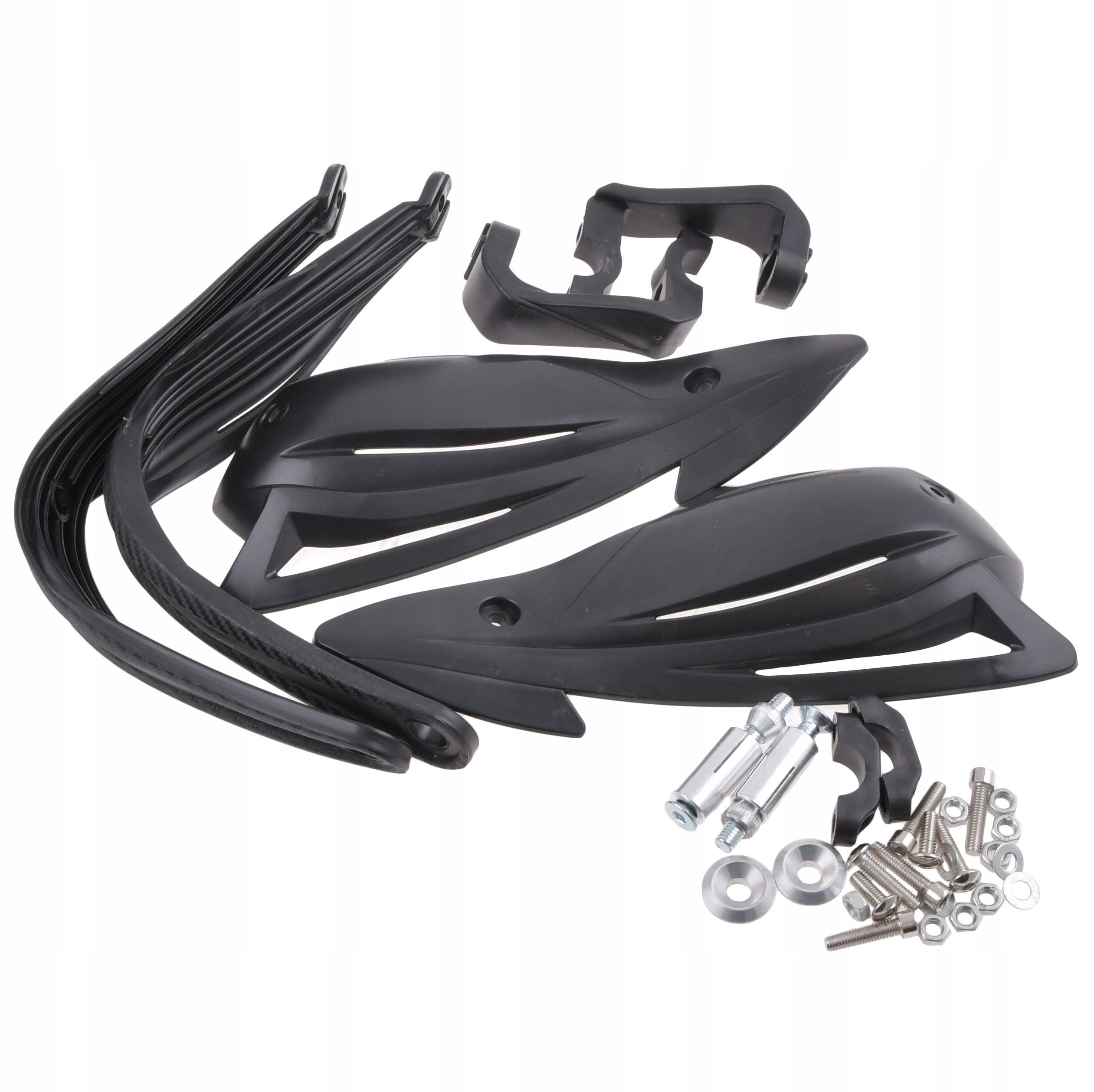 Univerzální motocyklové handbary s černými chrániči rukou montážní sada