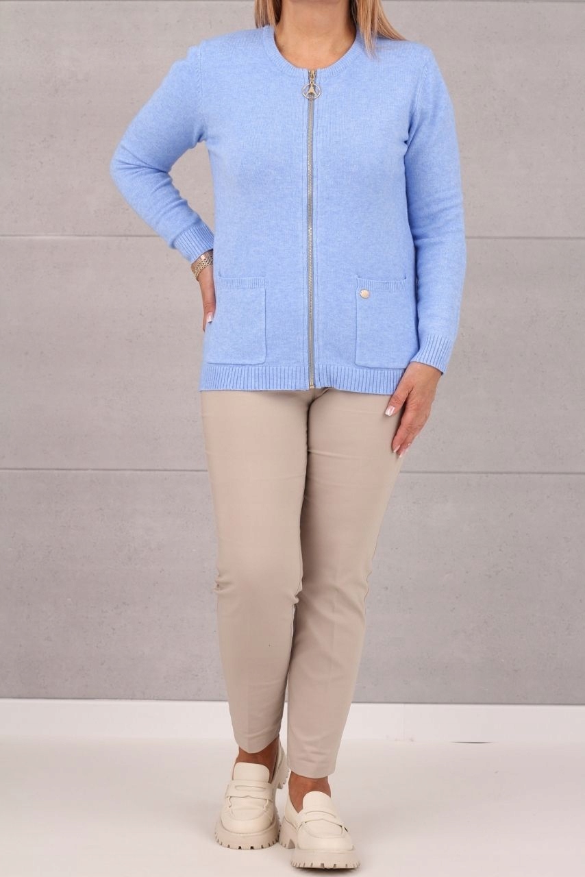 SWETER DAMSKI ROZPINANY DUŻE ROZMIARY NARZUTKA PROSTY BASIC Z KIESZENIAMI Płeć kobieta