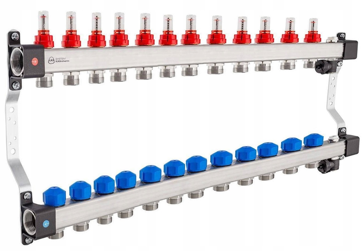Nerezový Rozdělovač Pro Podlahové Topení 12 Okruhů Ufst Kan-therm