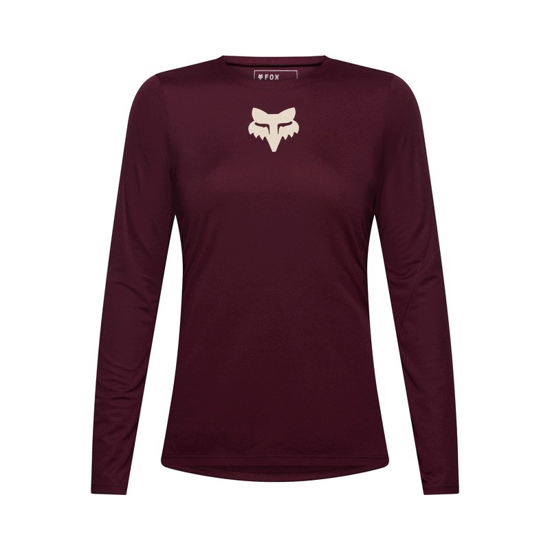 Koszulka Rowerowa Z Długim Rękawem Damska Fox Ranger Head Dark Maroon (XL)