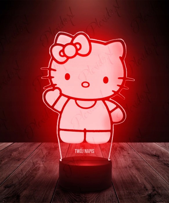 Lampka Nocna Hello Kitty LED RGB Grawer PLEXIDO Marka Plexido