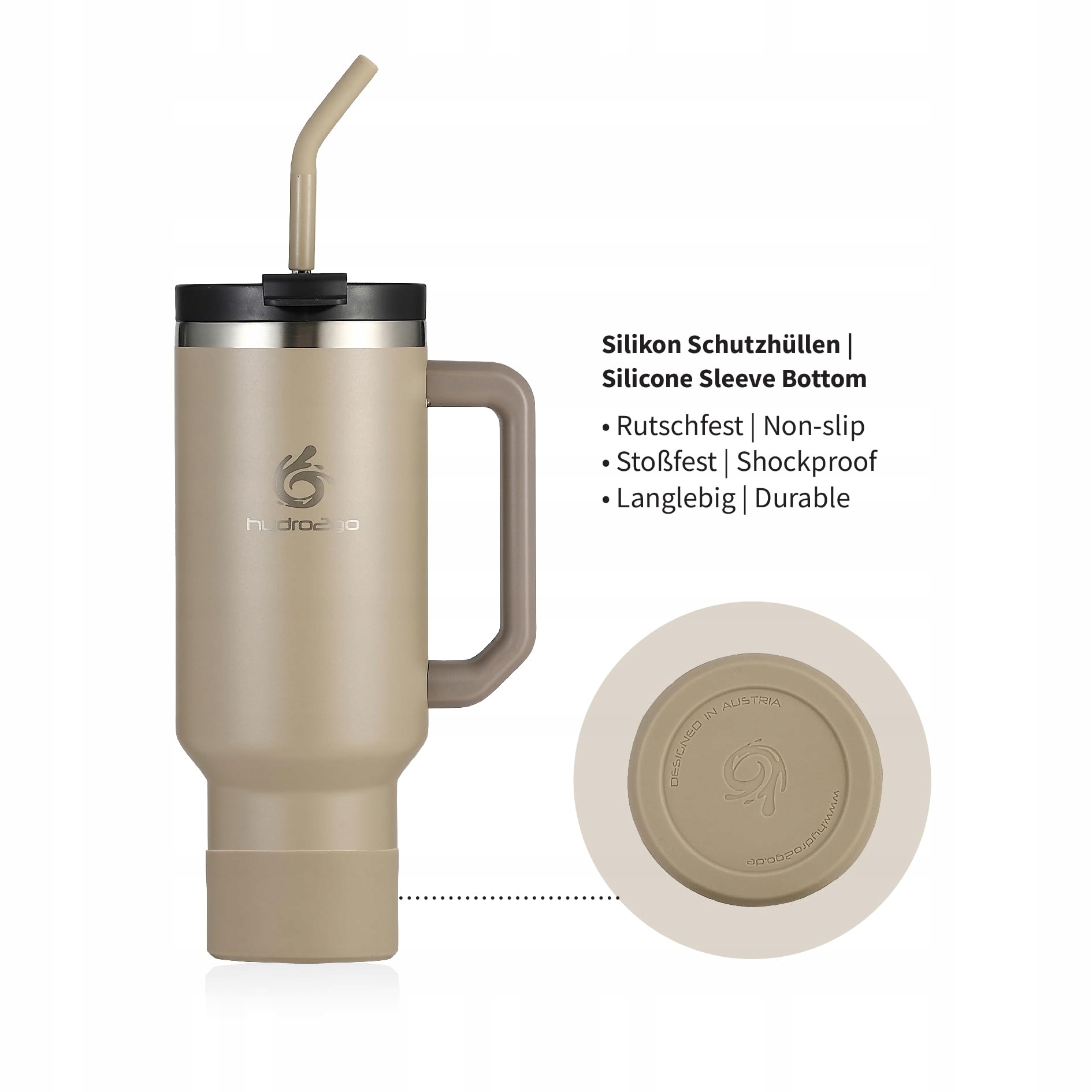 HYDRO2GO Kubek Termiczny Ze Słomką 1200ml BPA Free Na Gorące I Zimne Napoje — miniatura 6