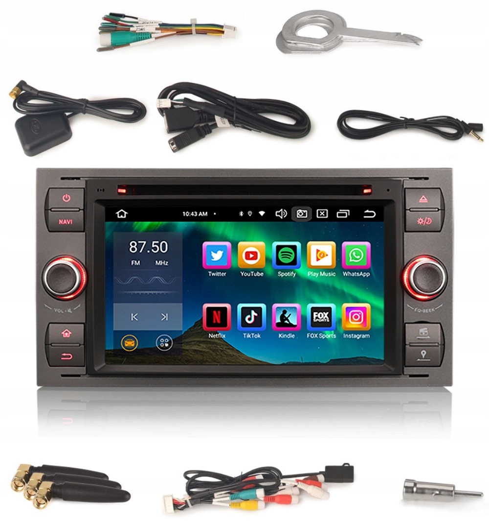 Rádio 2DIN Navigácia Android Ford Connect Galaxy 4/64 Gb Dsp Carplay Lte CD