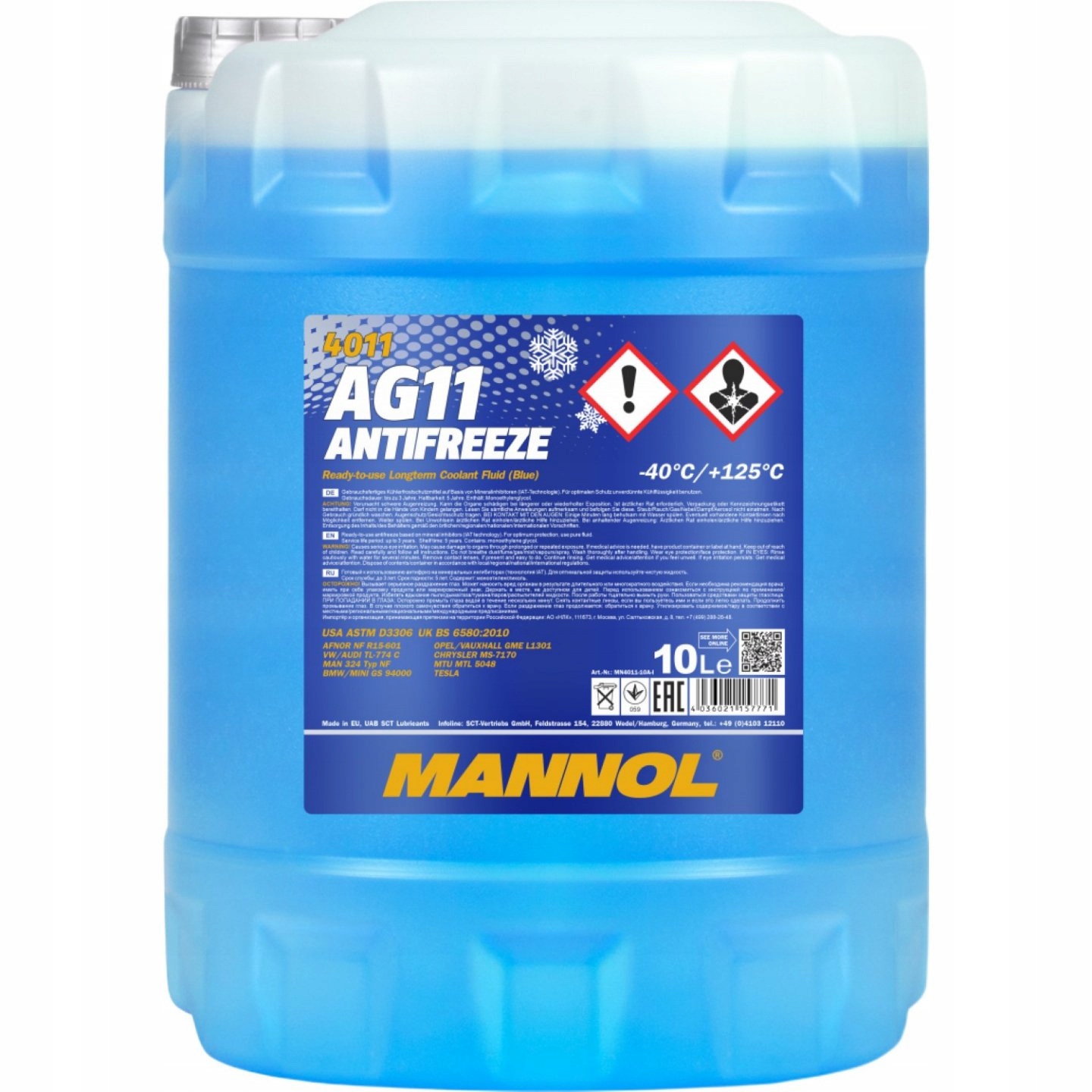 Płyn Chłodniczy Mannol AG11 -40°C Niebieski 10L