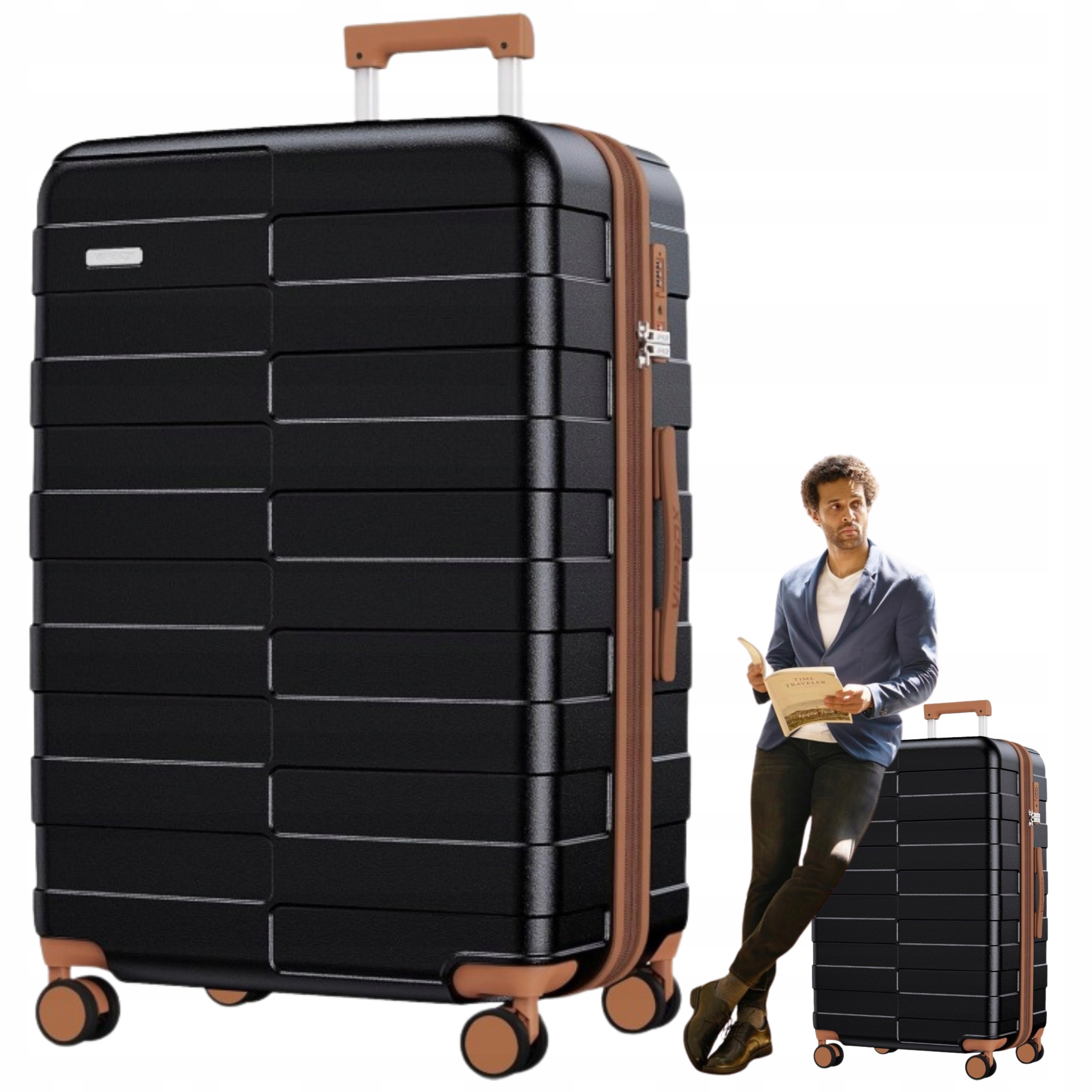 Cestovní Kufr 28" Tsa Černý Velký Rozšířený XL Vipbox 55 x 23 x 38 CM