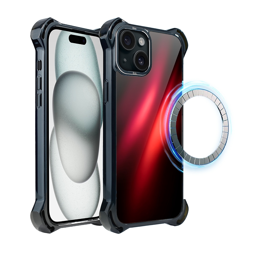 Pouzdro pro iPhone 15 Plus Ibizu DropGuard Ultra s MagSafe, červená Nebula
