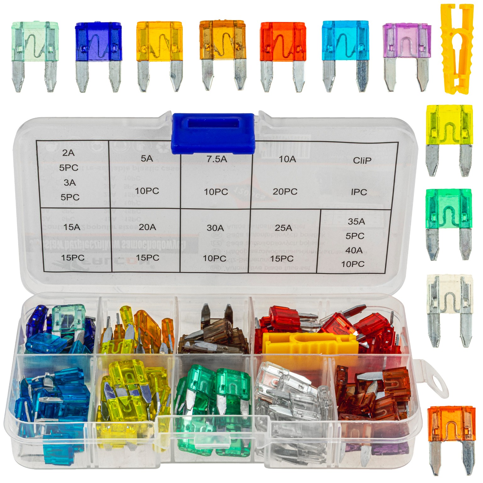 Zestaw Bezpieczników Bezpieczniki Samochodowe Mini 2-40A Organizer Box