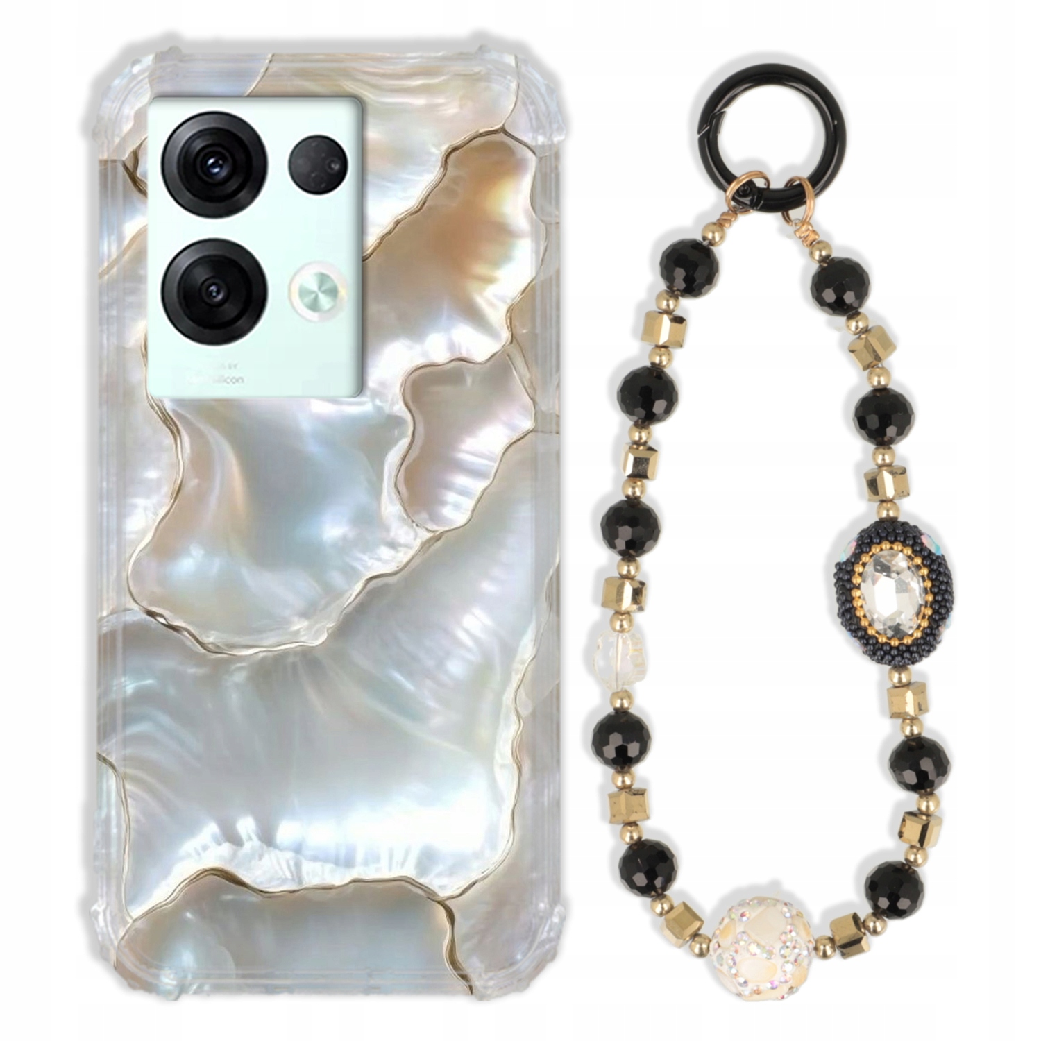 Pouzdro Pro Oppo Reno 8 5G Antishock Zirkony Černo Zlaté Odolné| Silné