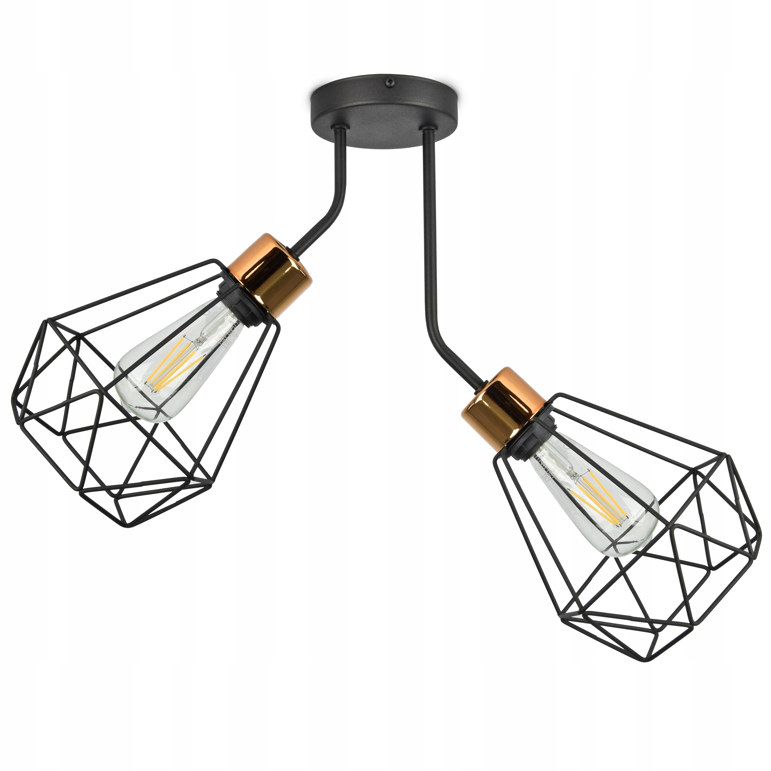 Závěsná lampa Lustr Stropní Svítidlo Diamant Měď Led
