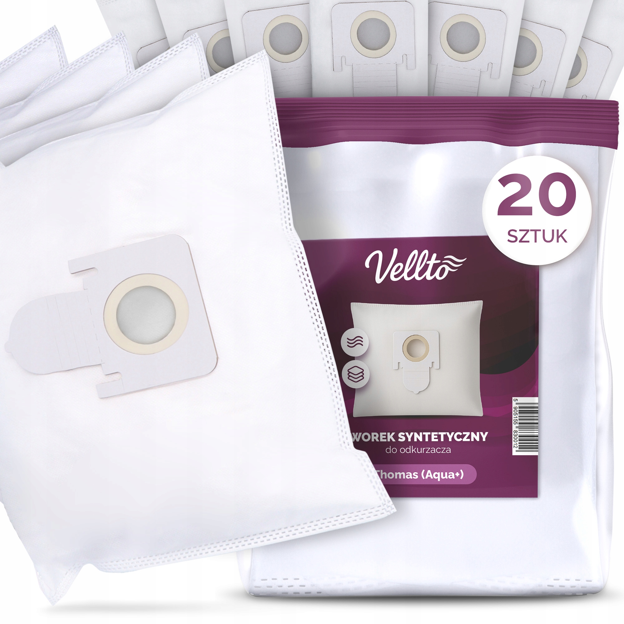 20x Worek do Odkurzacza Thomas Aqua+ Pet Family Twin T1 T2 Tt Orca Aqu G9-V