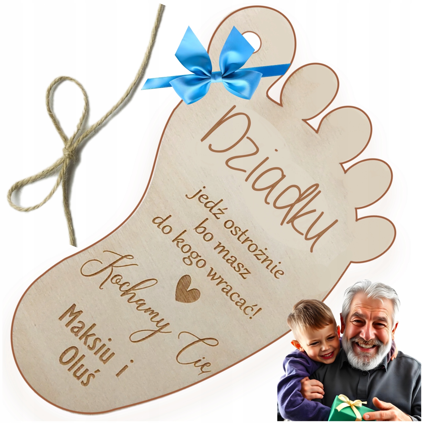 Dárek Pro Dědečka, Přívěsek Do Auta, Dědečku, Jeď Opatrně, Noha