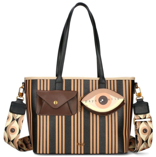 D110 Ego torebka skóra ekologiczna sztywna na ramie doczepiany pasek