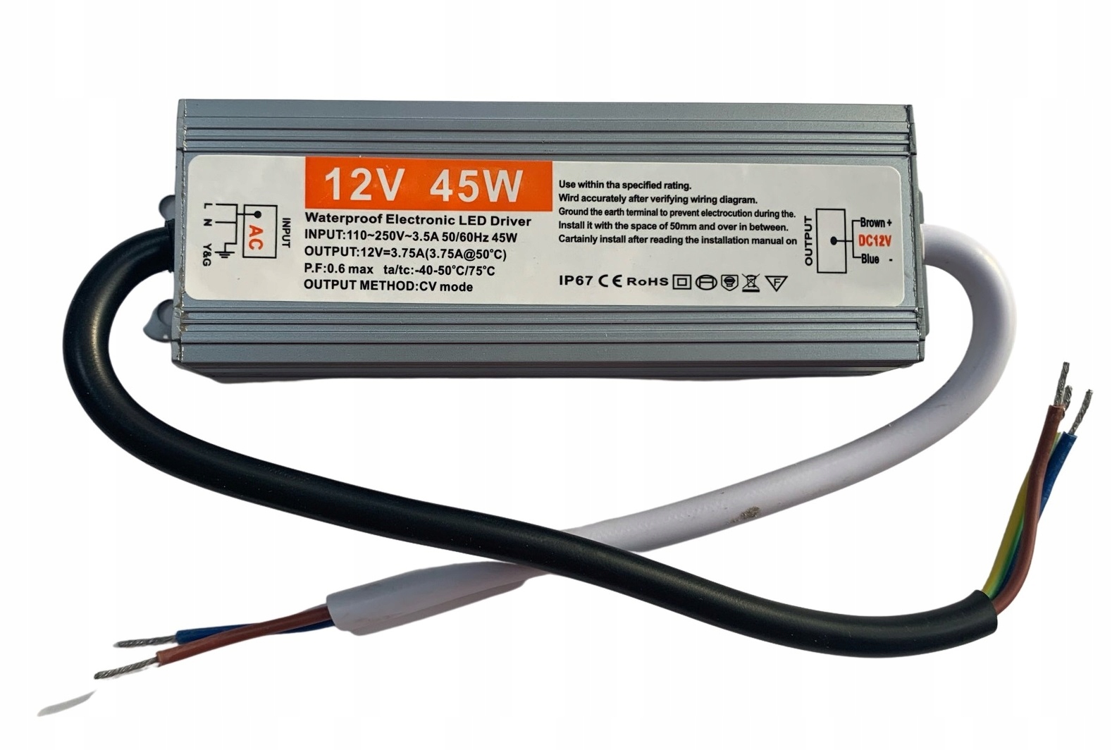

Zasilacz Hermetyczny Wodoodporny Led 12V 45W IP67