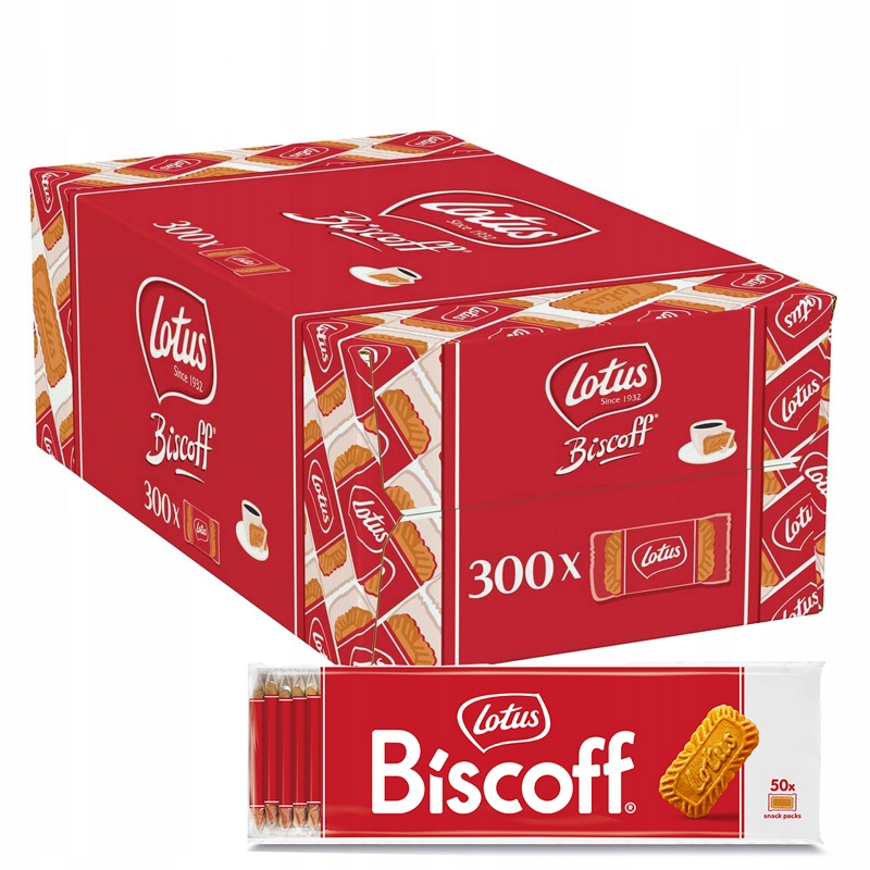 Biscoff Lotus Herbatniki karmelizowane 300 szt Zestaw 6 op po 50 ciastek