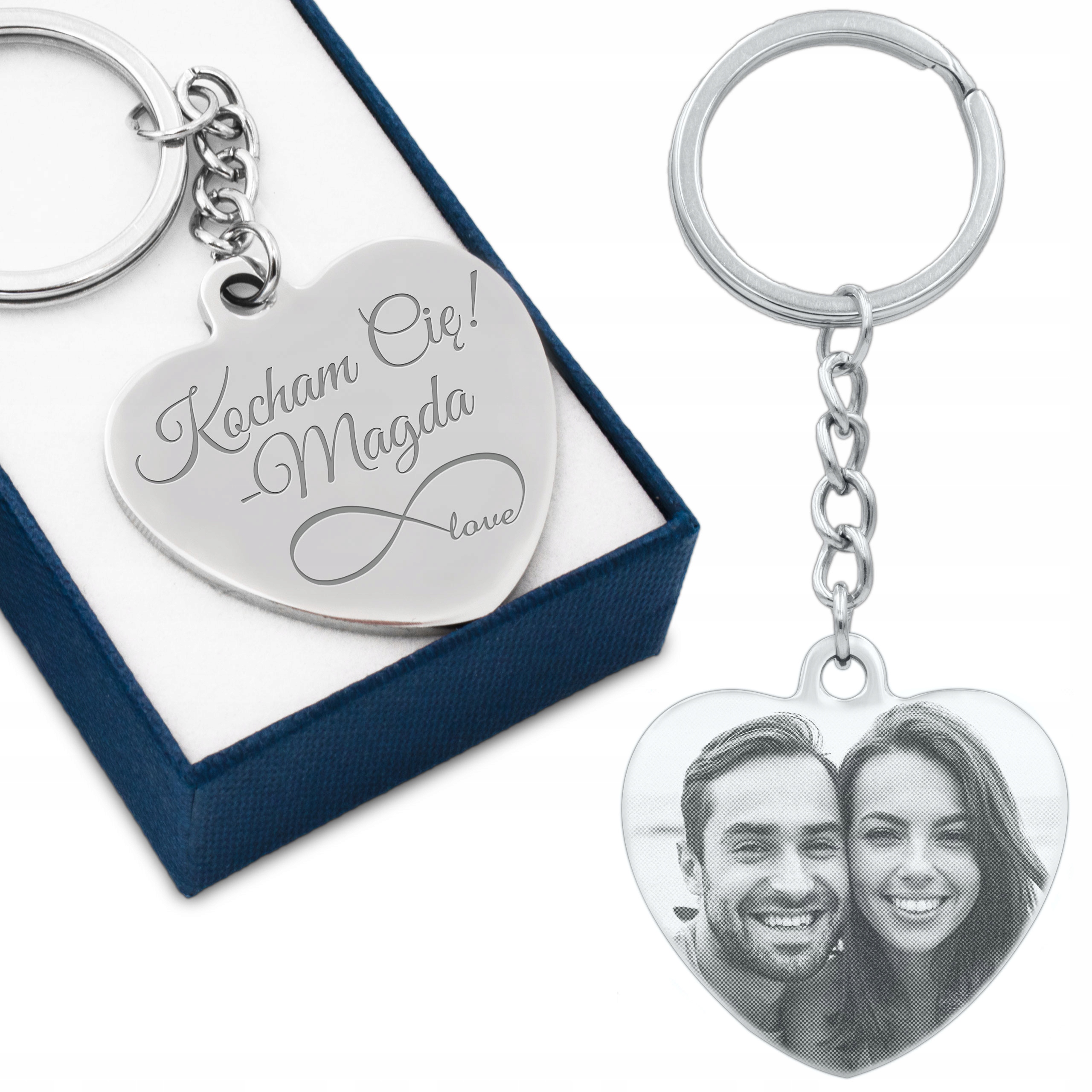 

Brelok do kluczy Metalowy Serce z Grawerem Zdjęcia