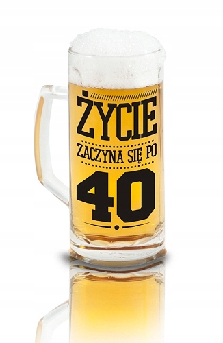 

Kufel do piwa z śmiesznym napisem na 40 urodziny!