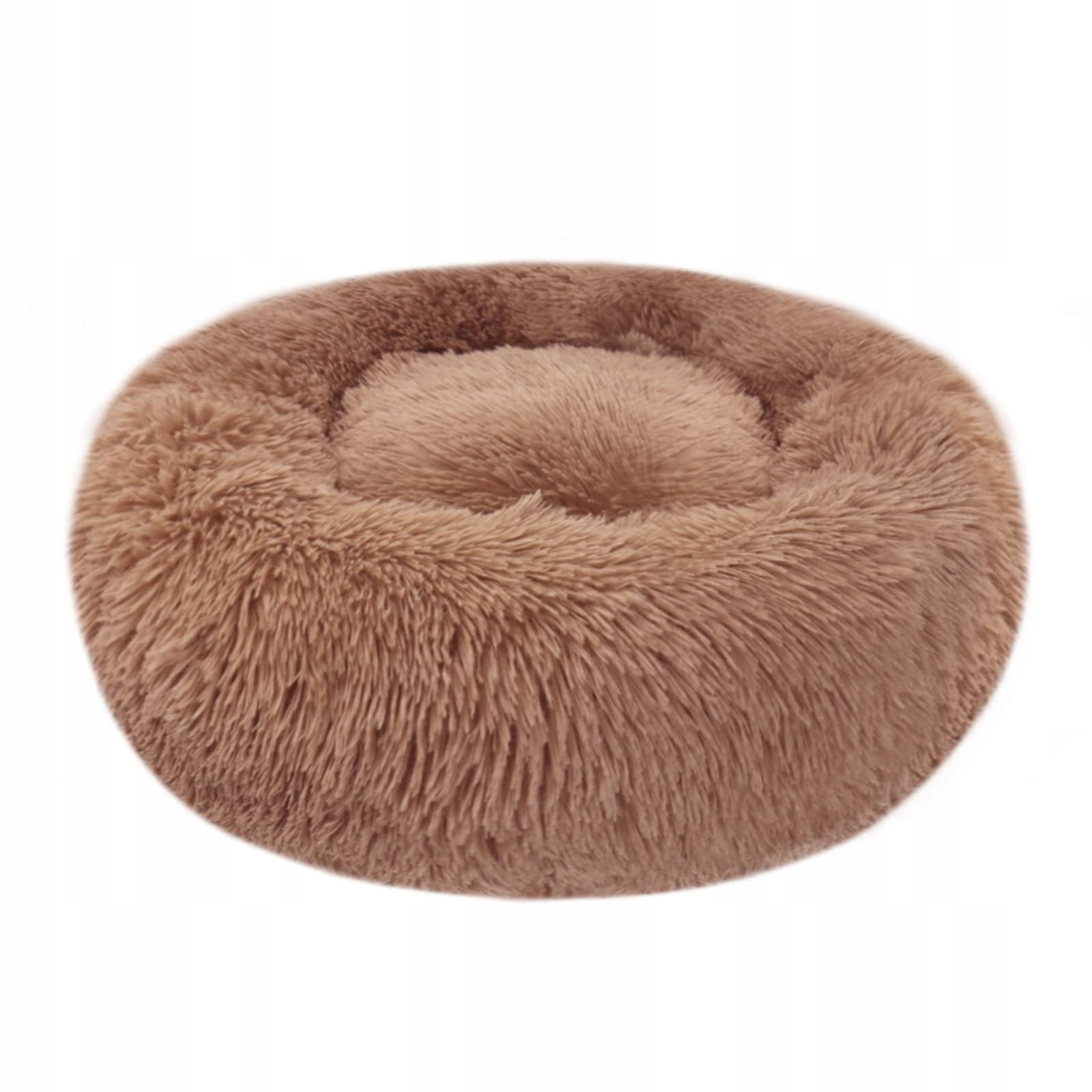 Levně Taburet Pelíšek pro psy a kočky Plyšové Kulaté L 60 cm Hnědé