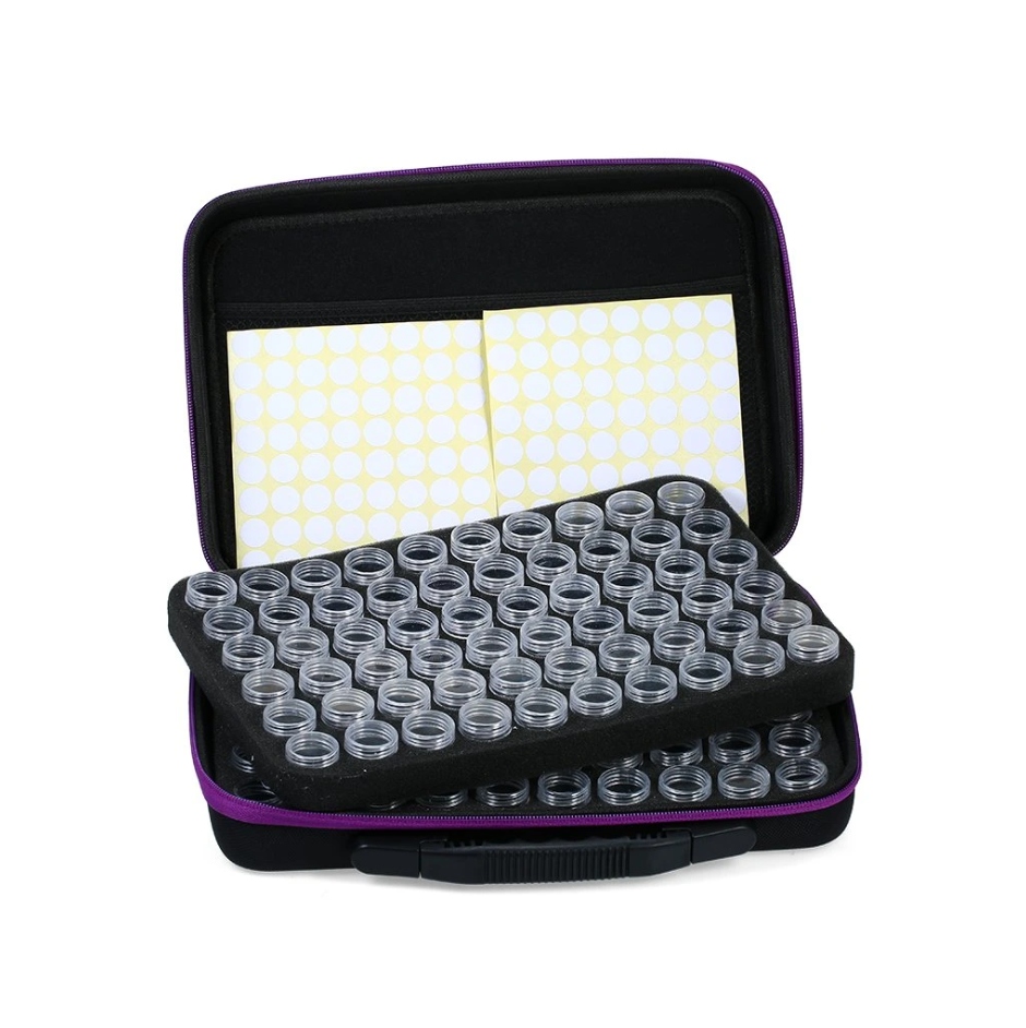 Akcesoria Diamantová výšivka Diamond Painting Kufřík Kontejnery 120 Kusů XXL