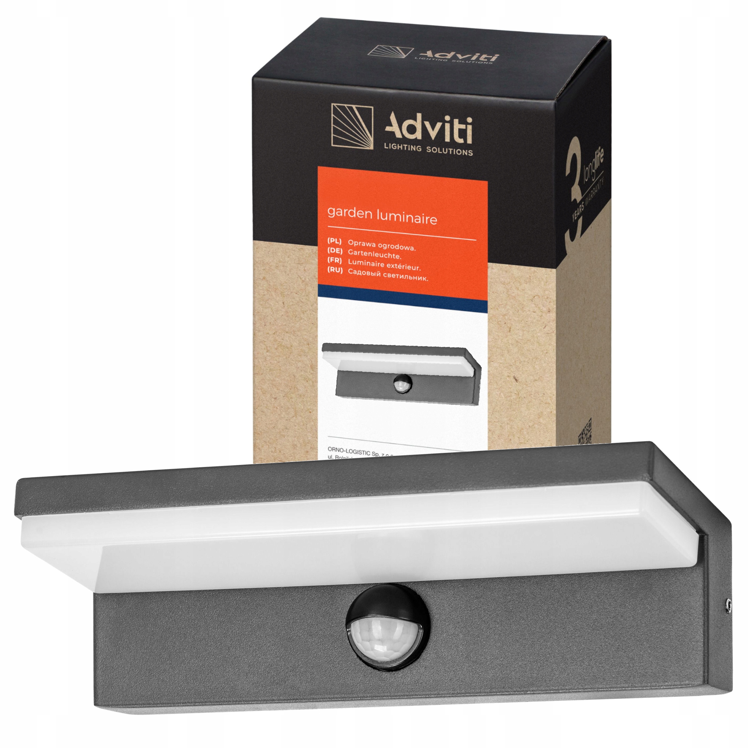 Lampa Elewacyjna Kinkiet Zewnętrzny Z Czujnik Ruchu Zmierzchu Led 9W IP54