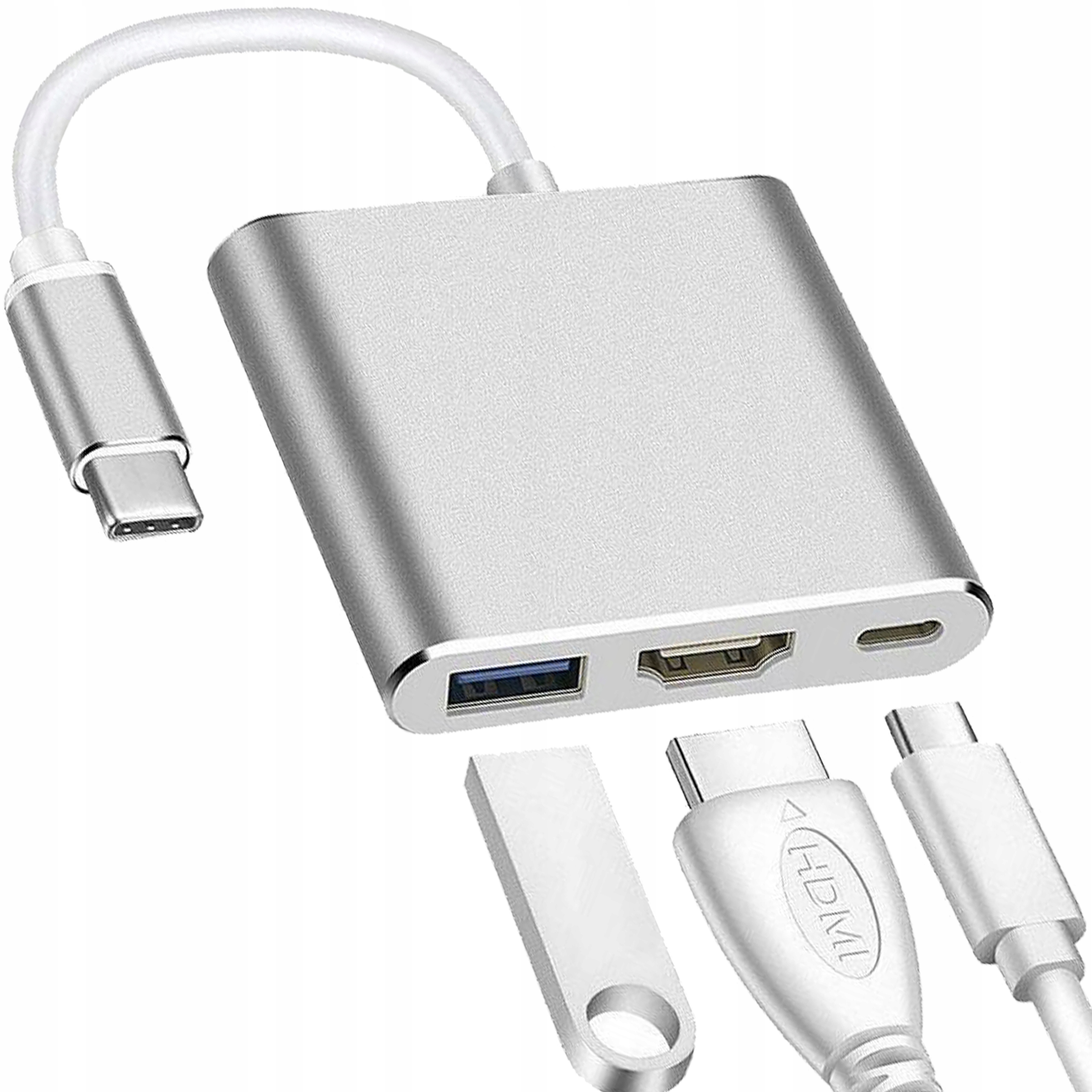 

Przejściówka Adapter 3w1 Hub Usb-c 3.1 Pd do Hdmi
