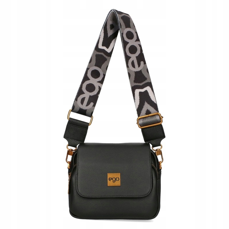 Dámská kabelka Ego Černá přírodní kůže Dva popruhy přes rameno ECS0028IN