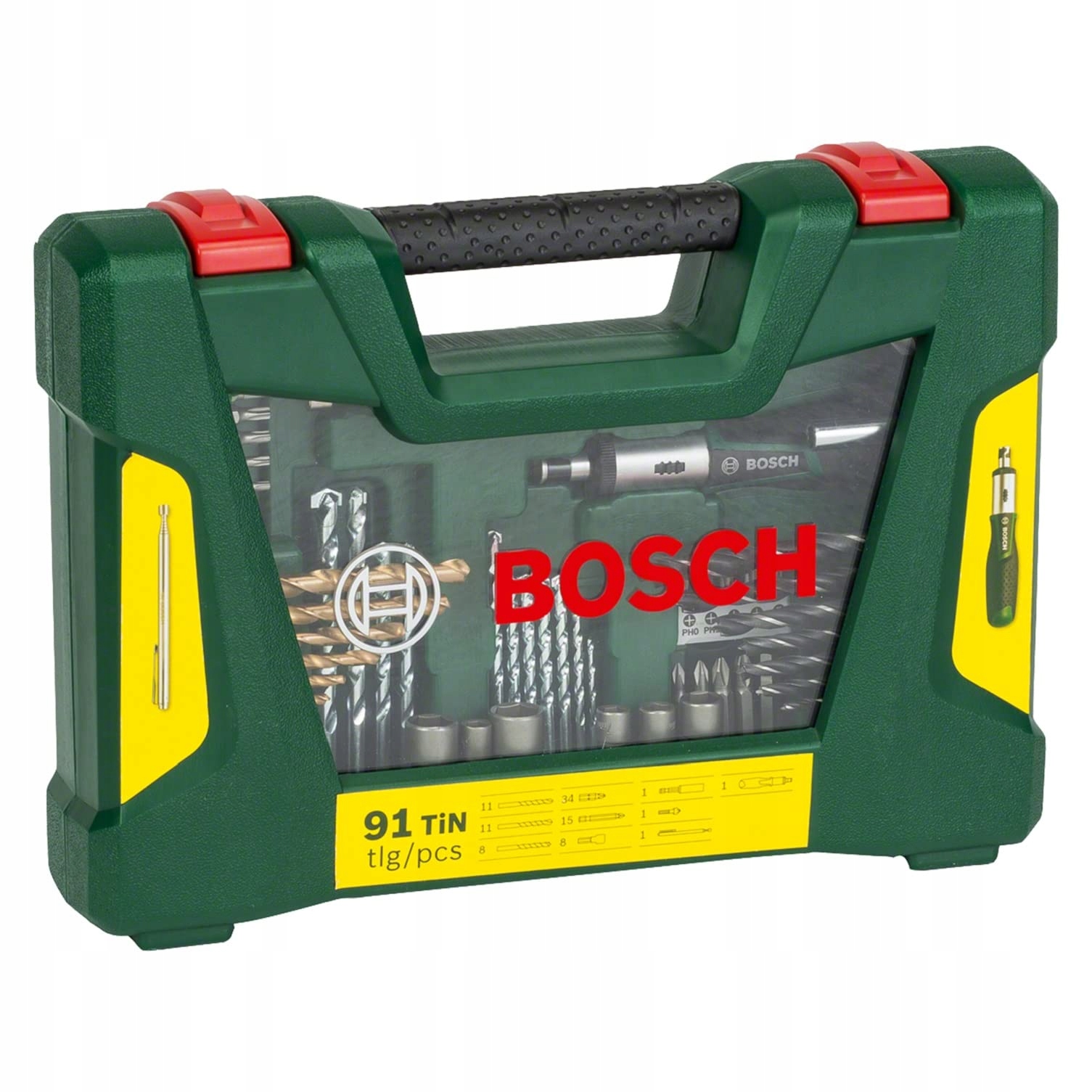 BOSCH Zestaw Wierteł i Bitów 91el Do Drewna Kamienia Metalu — miniatura 2