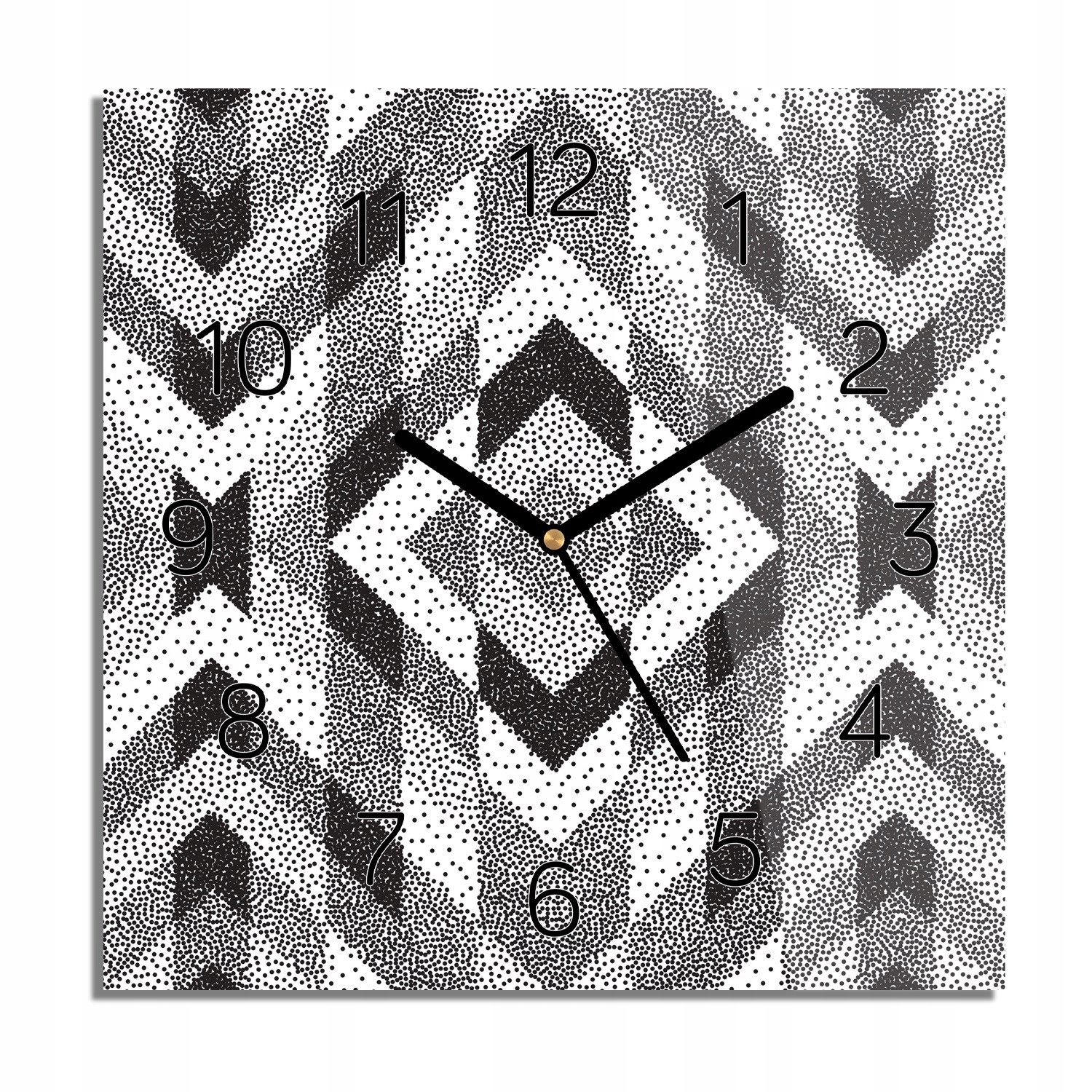 

Geometria abstrakcja zegar na szkle 30x30 z foto