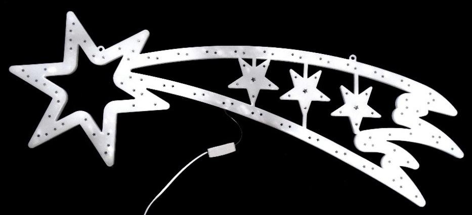 OZDOBA ŚWIĄTECZNA W OKNO KOMETA MULTIKOLOR LED 58 CM Marka inna