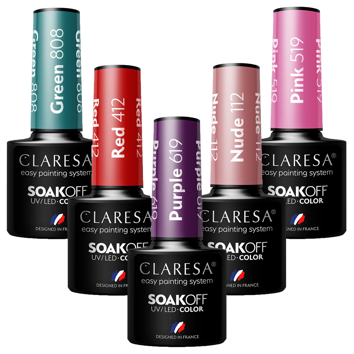 

Claresa lakier hybrydowy 5g Uv Led zestaw 5sztuk